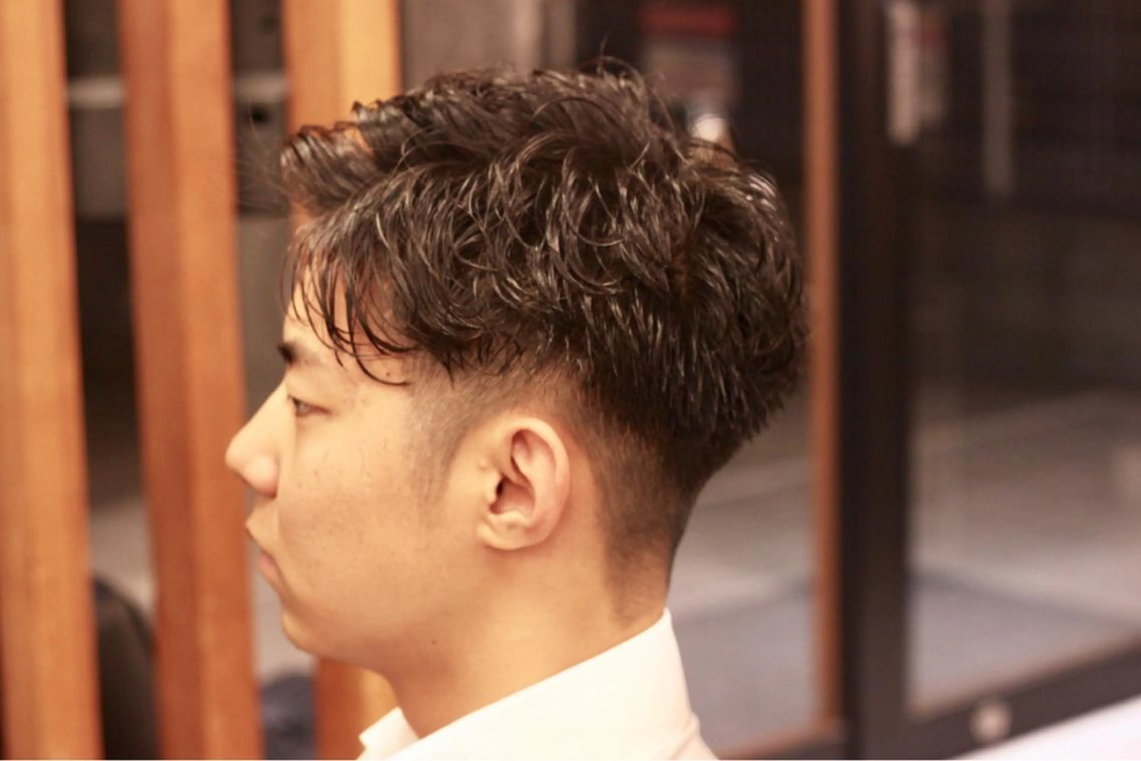 ショート パーマ メンズ メンズパーマ 七三 前田賢生 ご新規様はNGのヘアスタイル