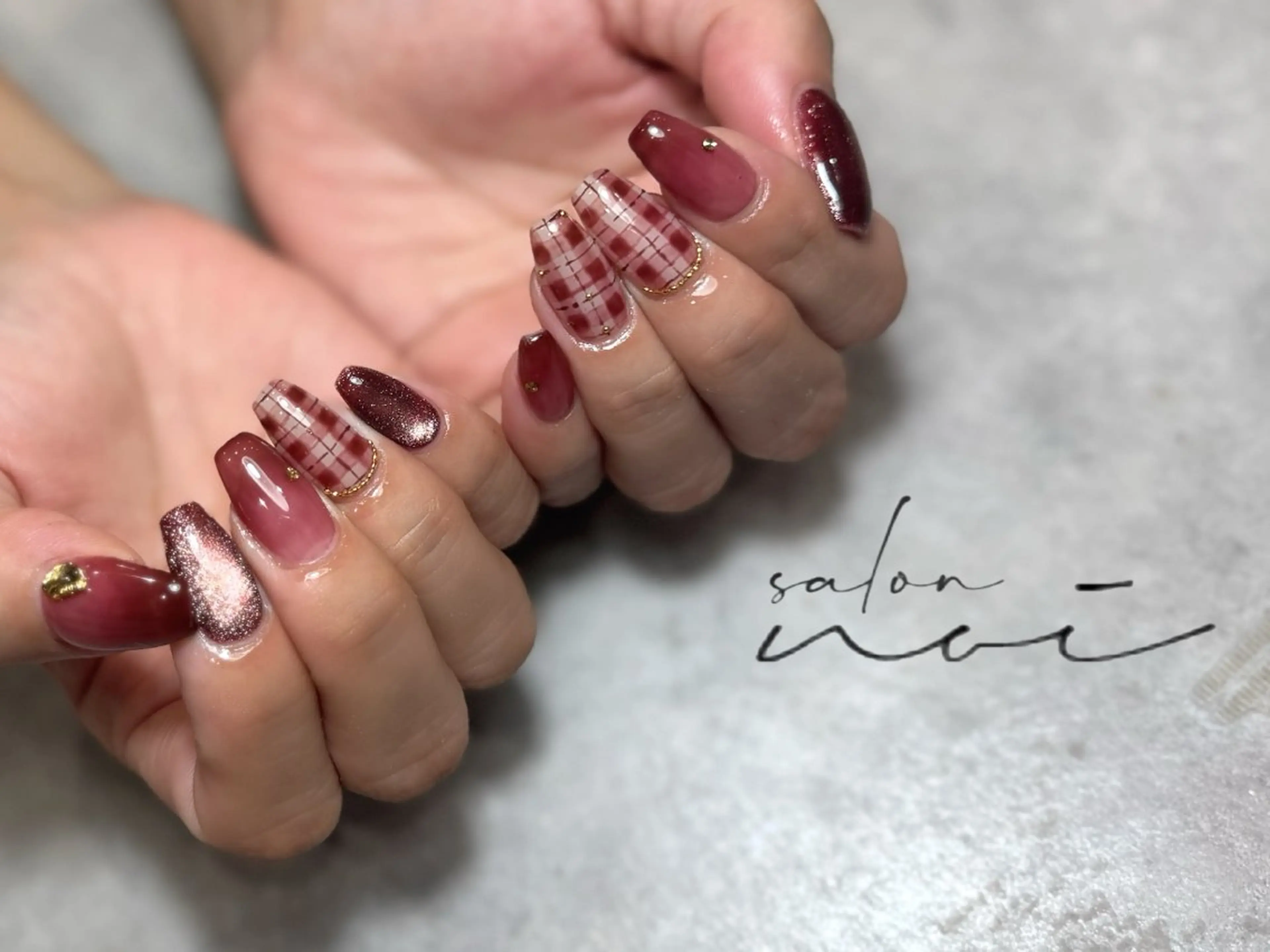 ネイル ボルドー ハンドネイル salon noi所属・salon noiのネイルデザイン