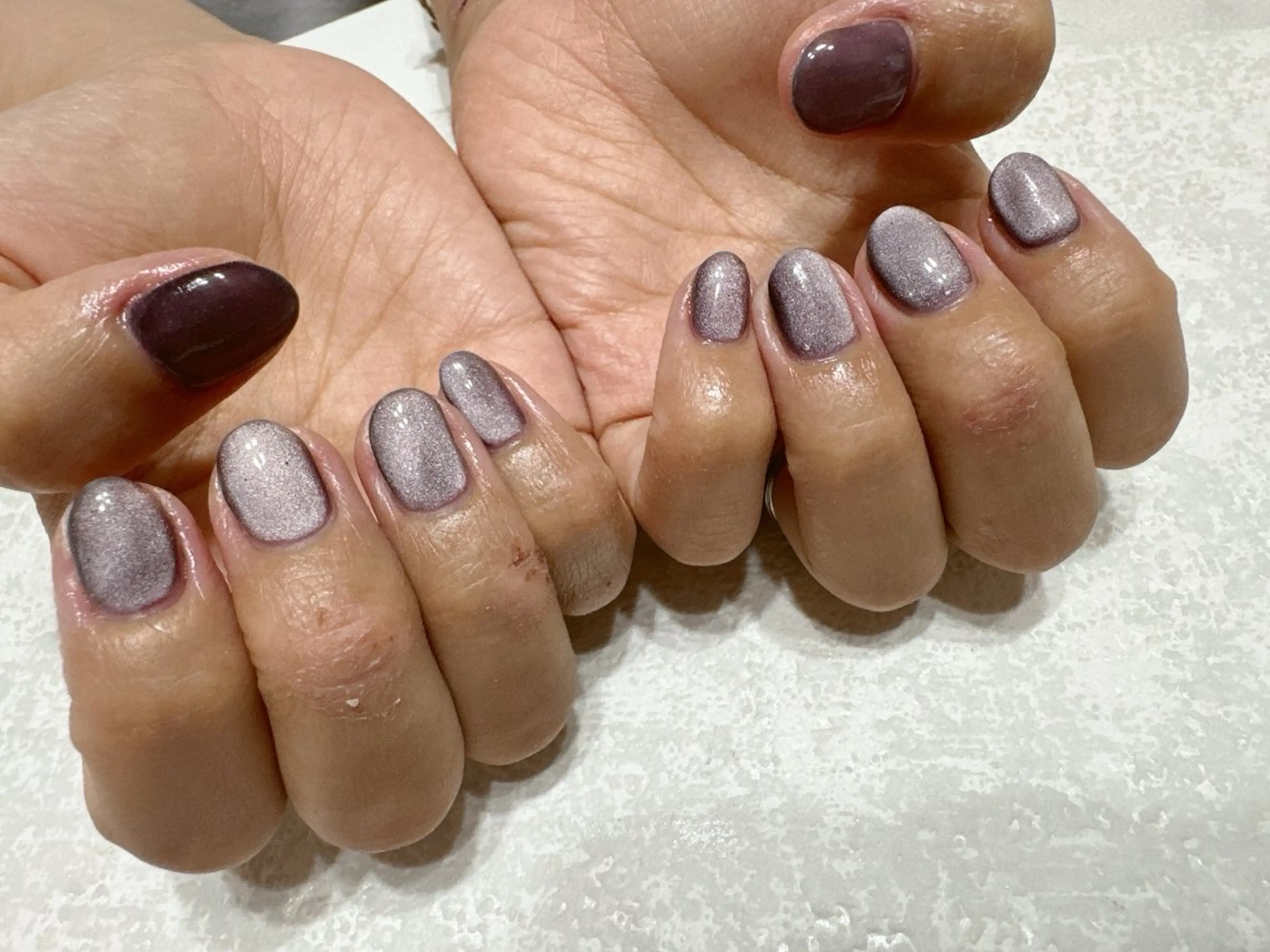 ネイル オーロラネイル フットネイル フレンチネイル ジェルネイル キラキラネイル kikinail 溝の口のネイルデザイン