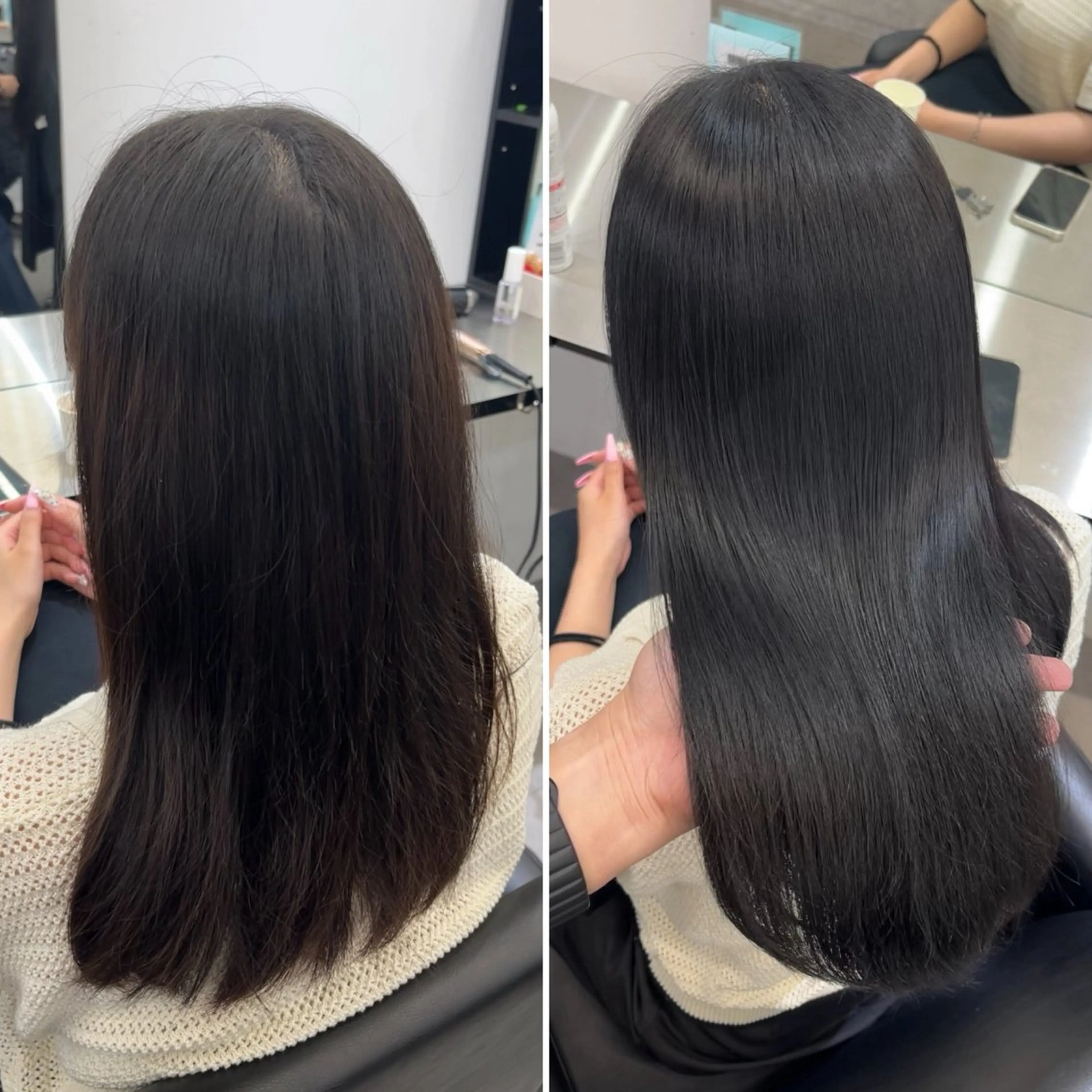 セミロング カット ヘアカラー 縮毛矯正 トリートメント 髪質改善/縮毛矯正 梅田茶屋町/西尾祐作のヘアスタイル