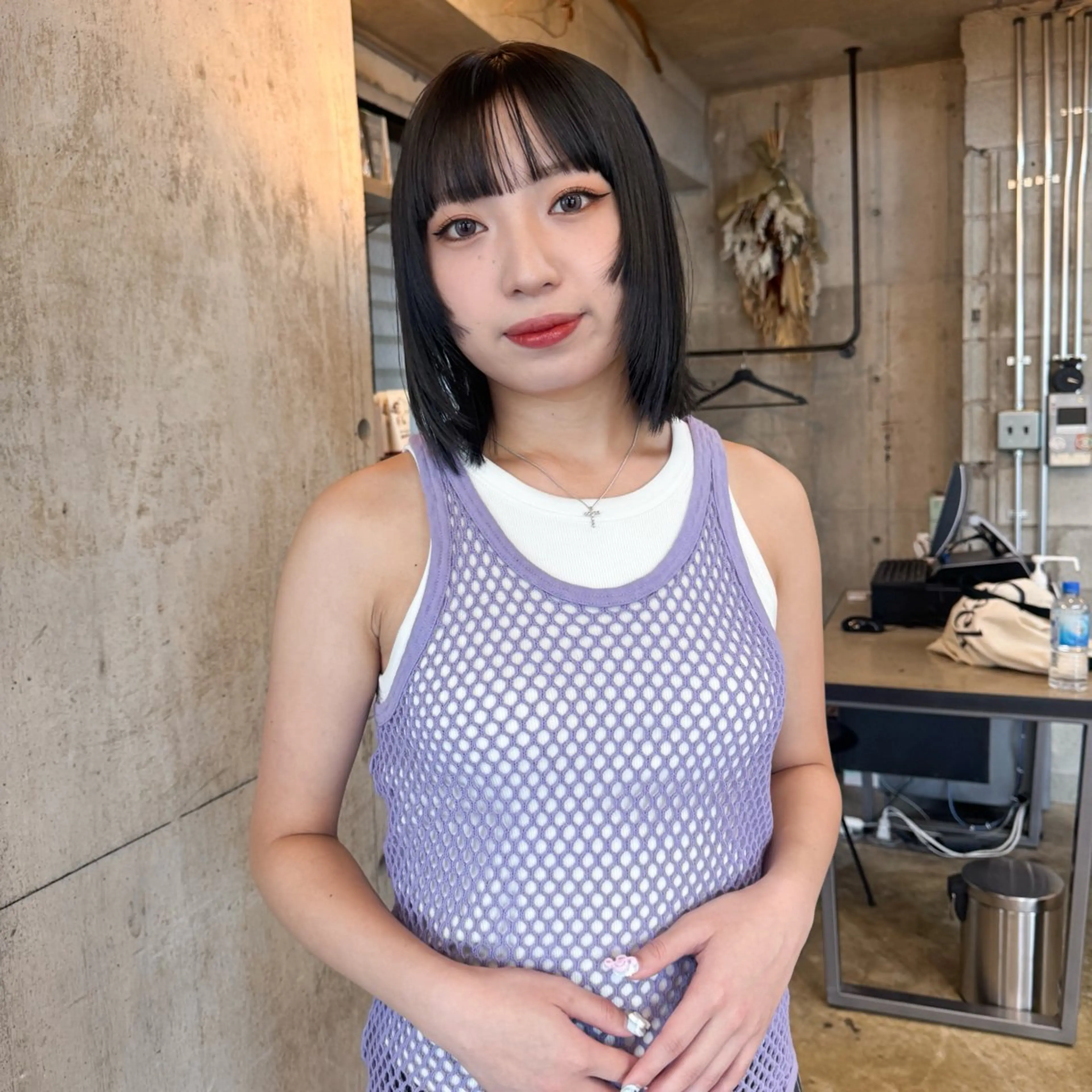 ミディアム カラー レイヤーカット カット ヘアカラー 🍈yurina 福岡/パーマ🍈のヘアスタイル