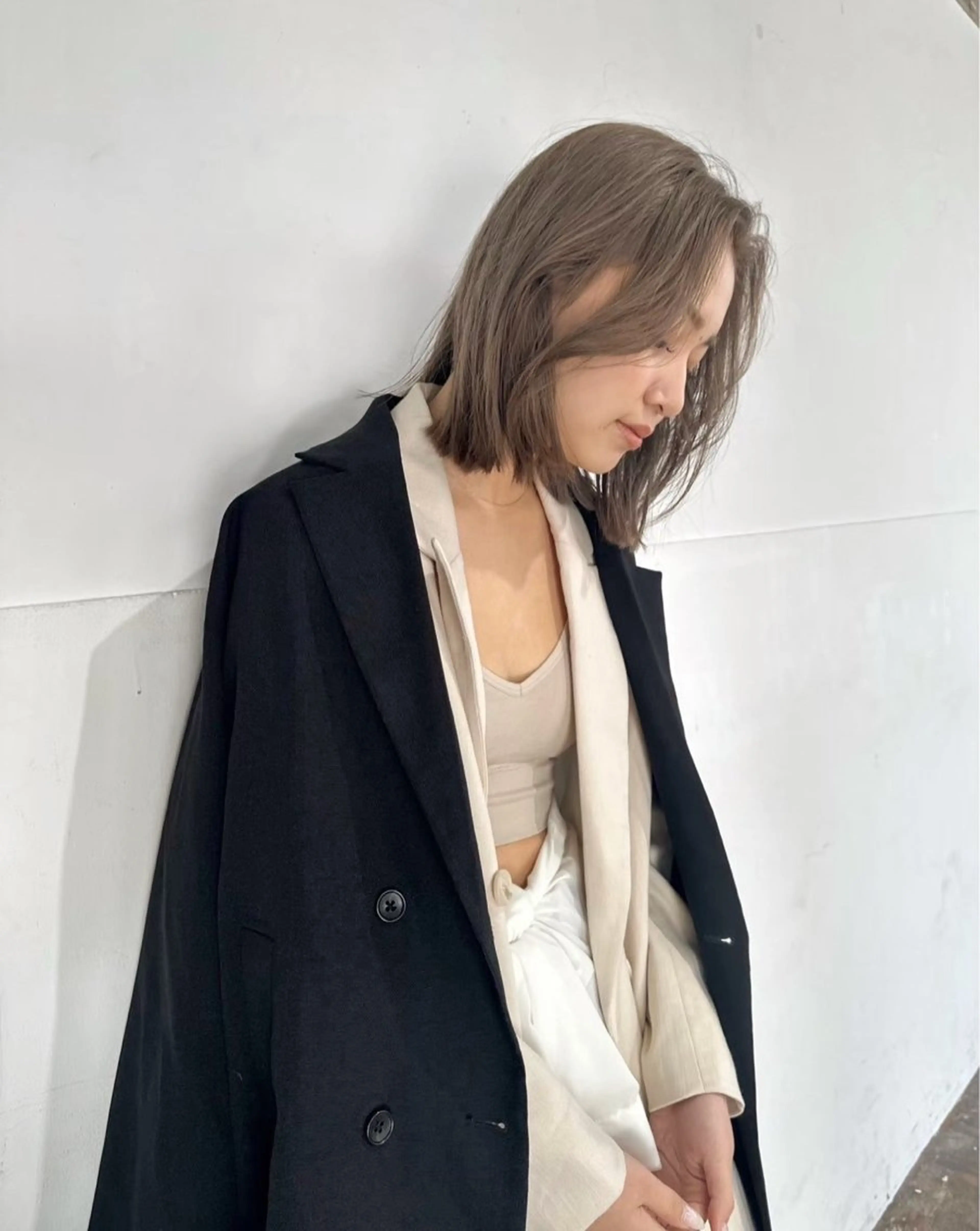 ミディアム カット 縮毛矯正 森田遥奈/透明感カラ ー/似合わせカットのヘアスタイル