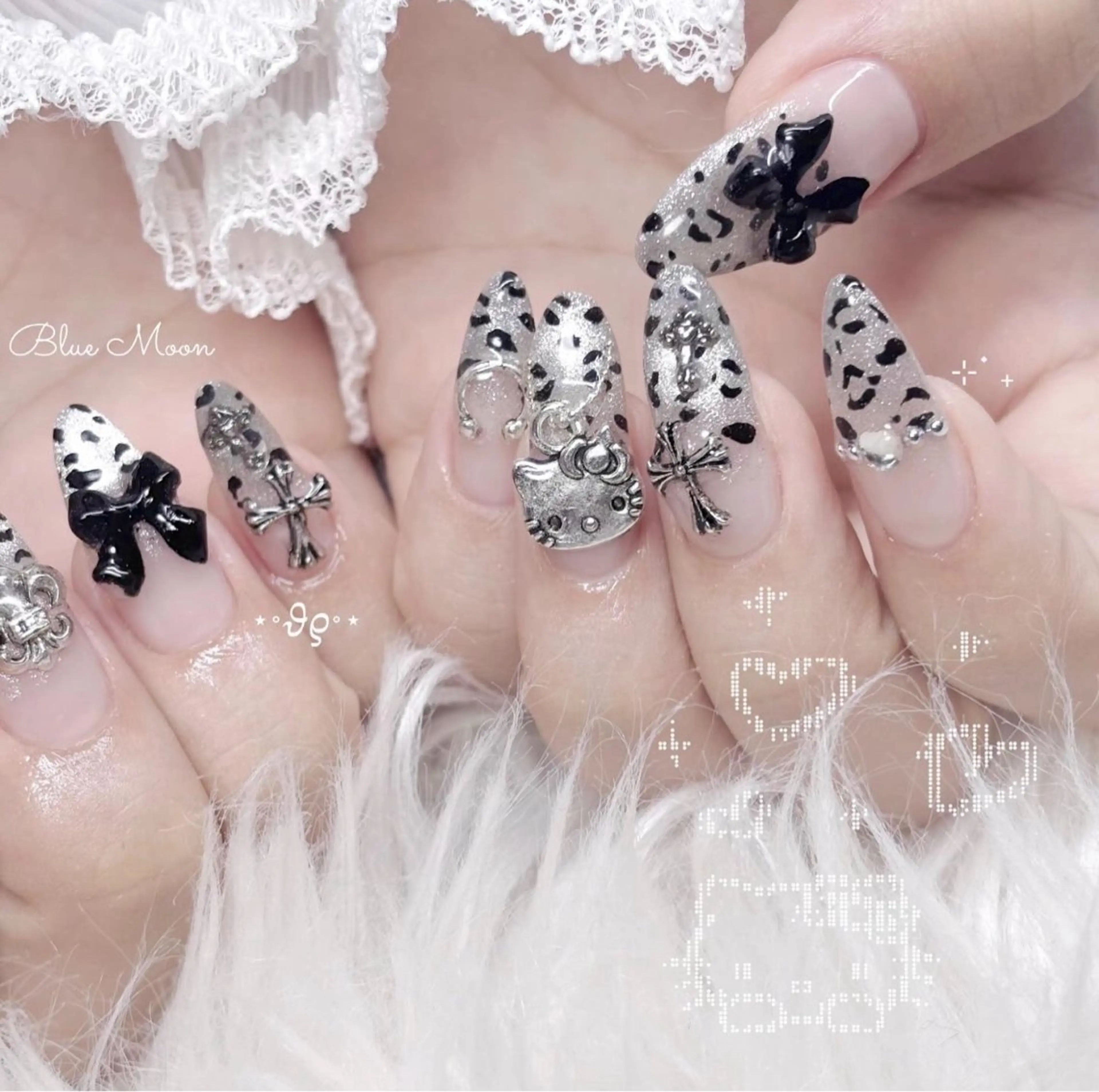 ネイル リボン ハンドネイル フットネイル ハンドケア nail salon Blue Moonのネイルデザイン