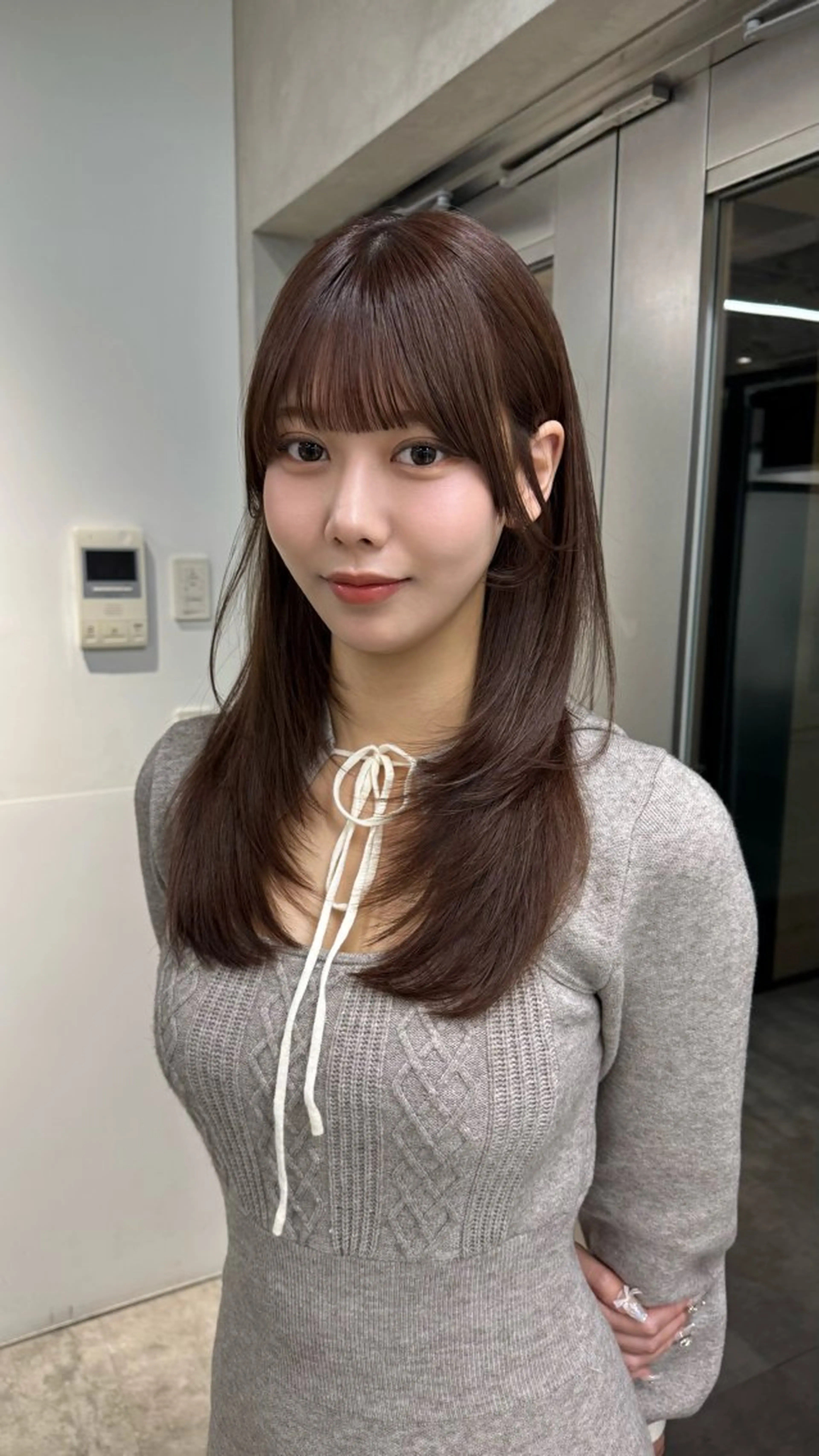 ミディアム レイヤーカット カット トリートメント レイヤーカット/ボブ 韓国ヘア🪄REN.のヘアスタイル