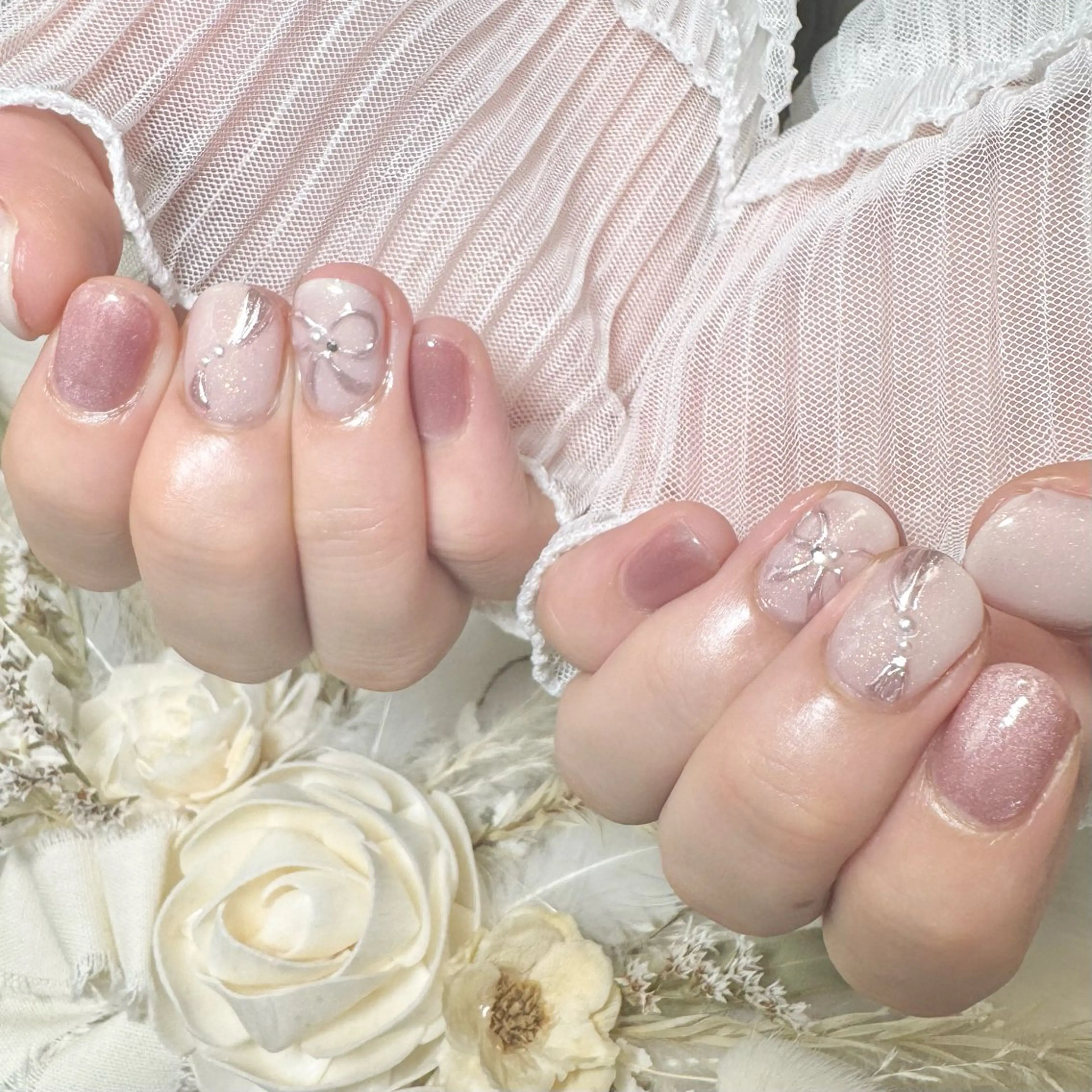 ネイル ショートネイル ハンドネイル Hana_ Rieのネイルデザイン