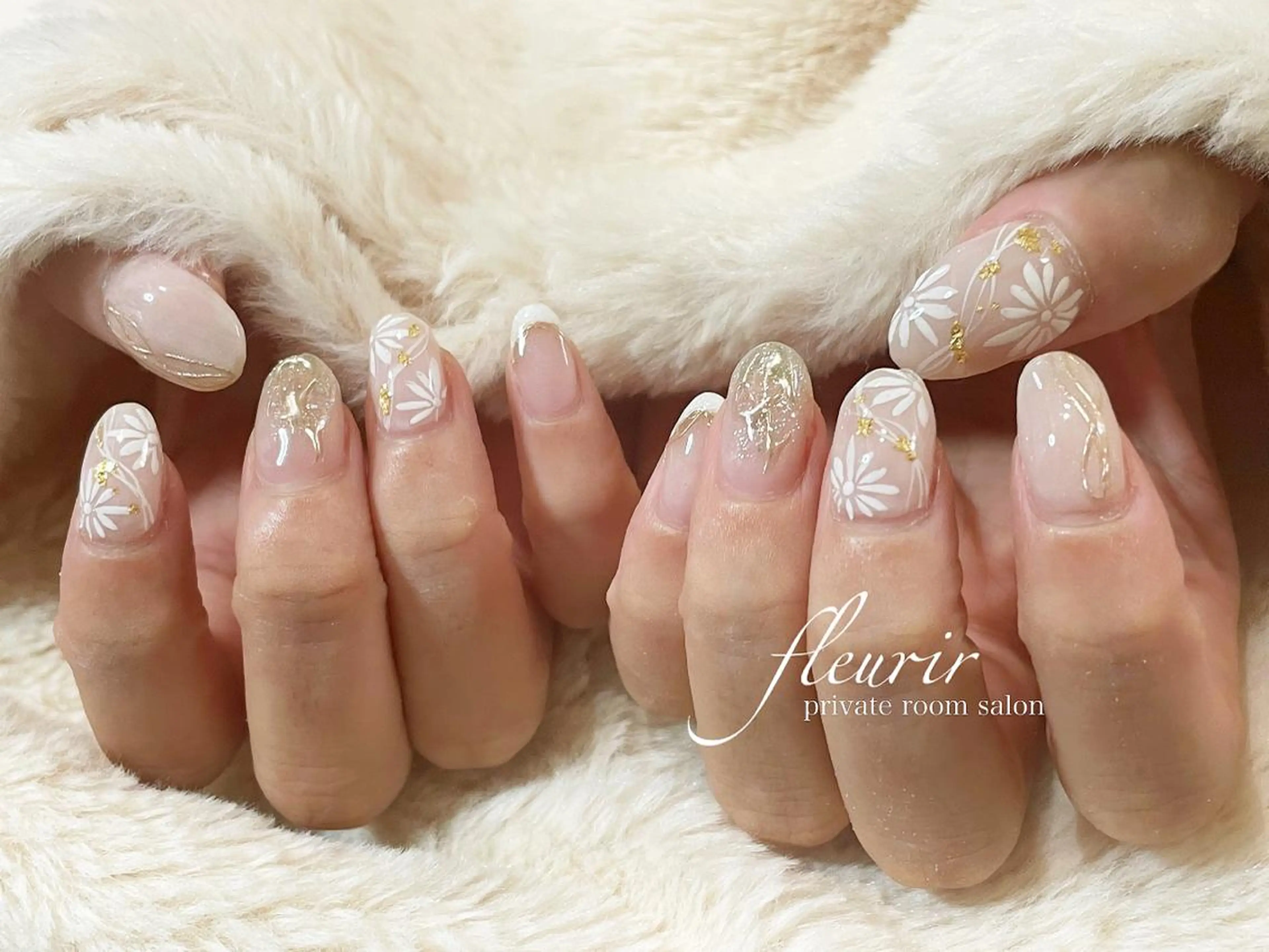 ネイル アートネイル ミラーネイル フルリール 【プライベートサロンのネイルデザイン