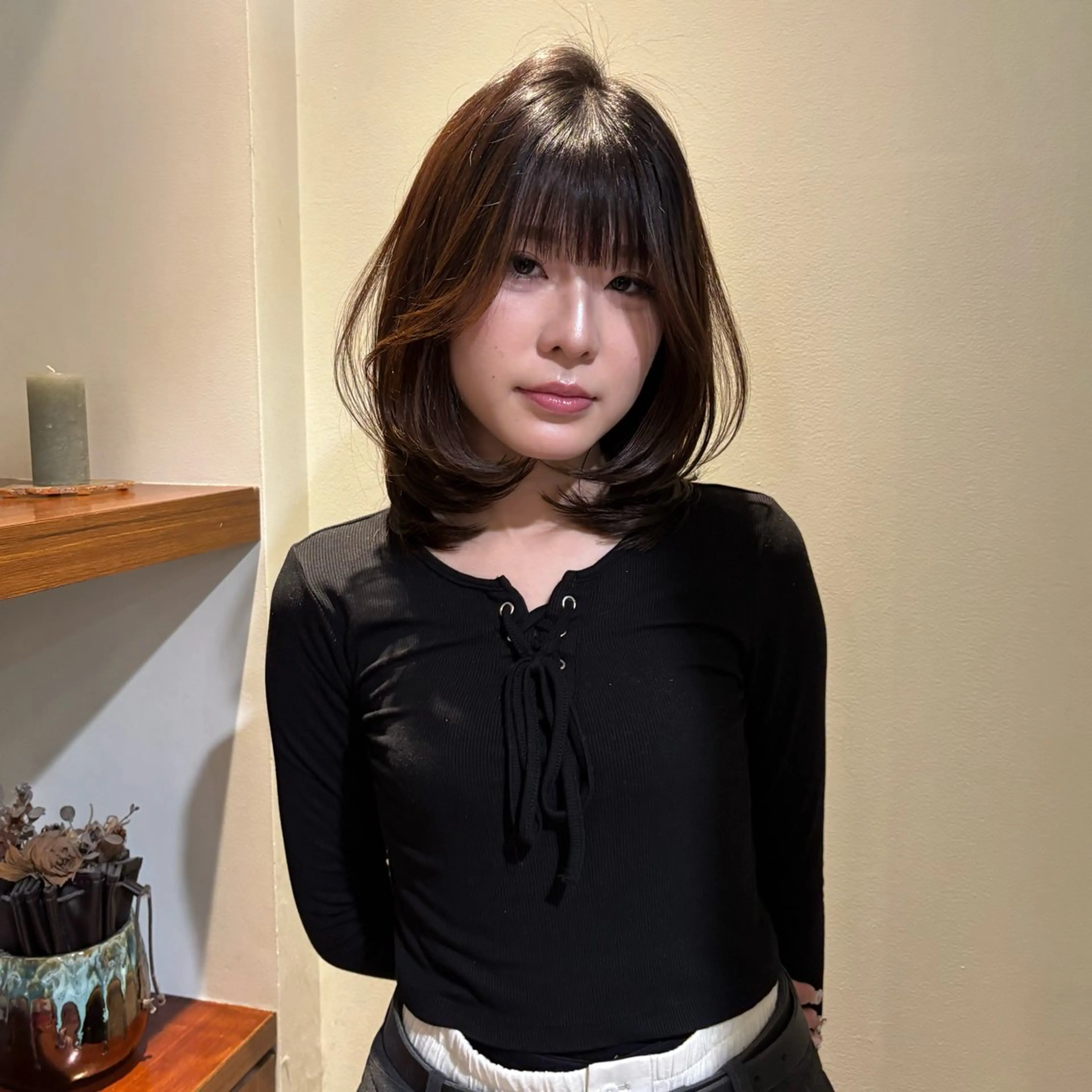 ミディアム グレージュ🐰透明感 カラー🫧akihoのヘアスタイル