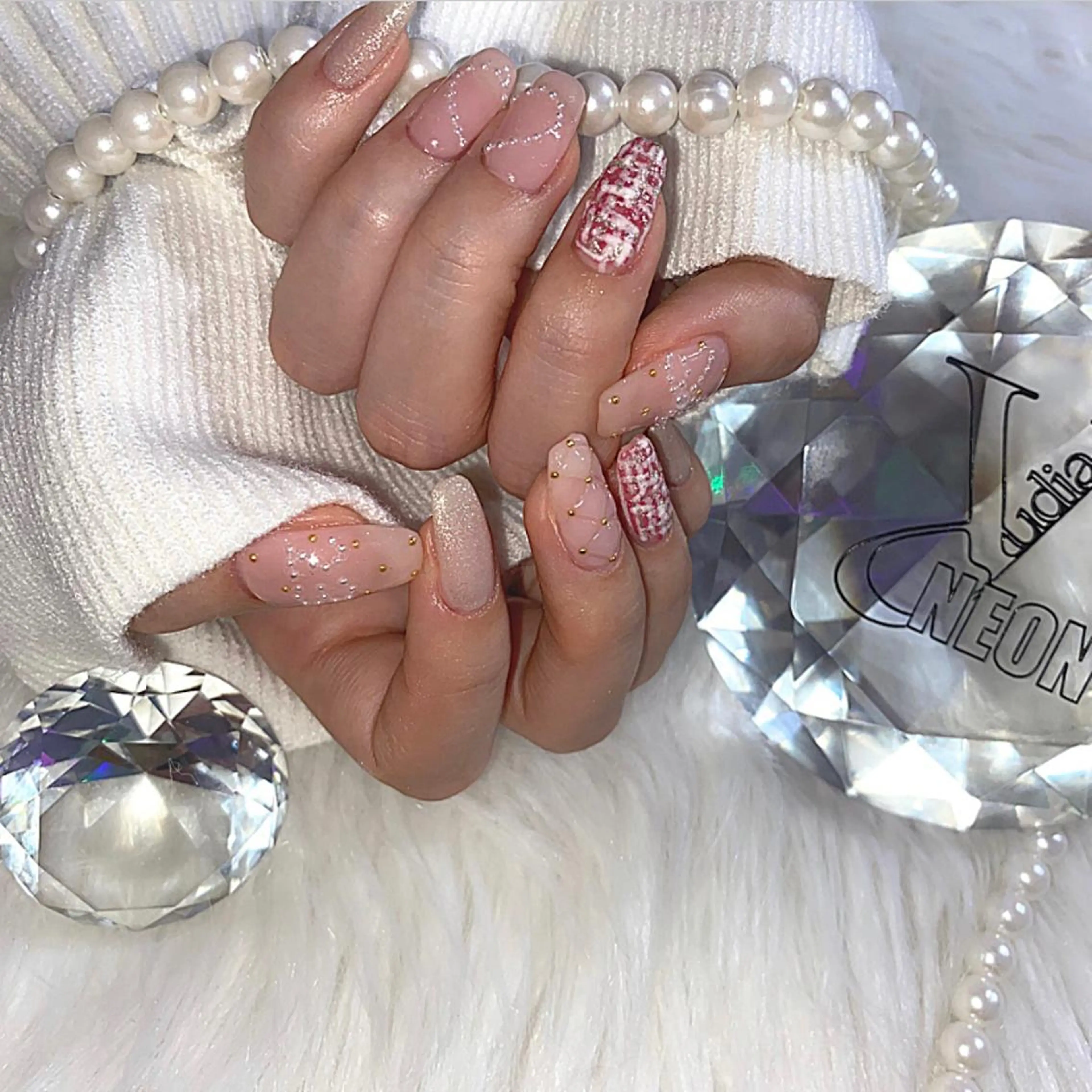 ネイル アートネイル チークネイル 韓国ネイル 持ち込み ワンホンネイル Yudia 🫧Kyokaのネイルデザイン