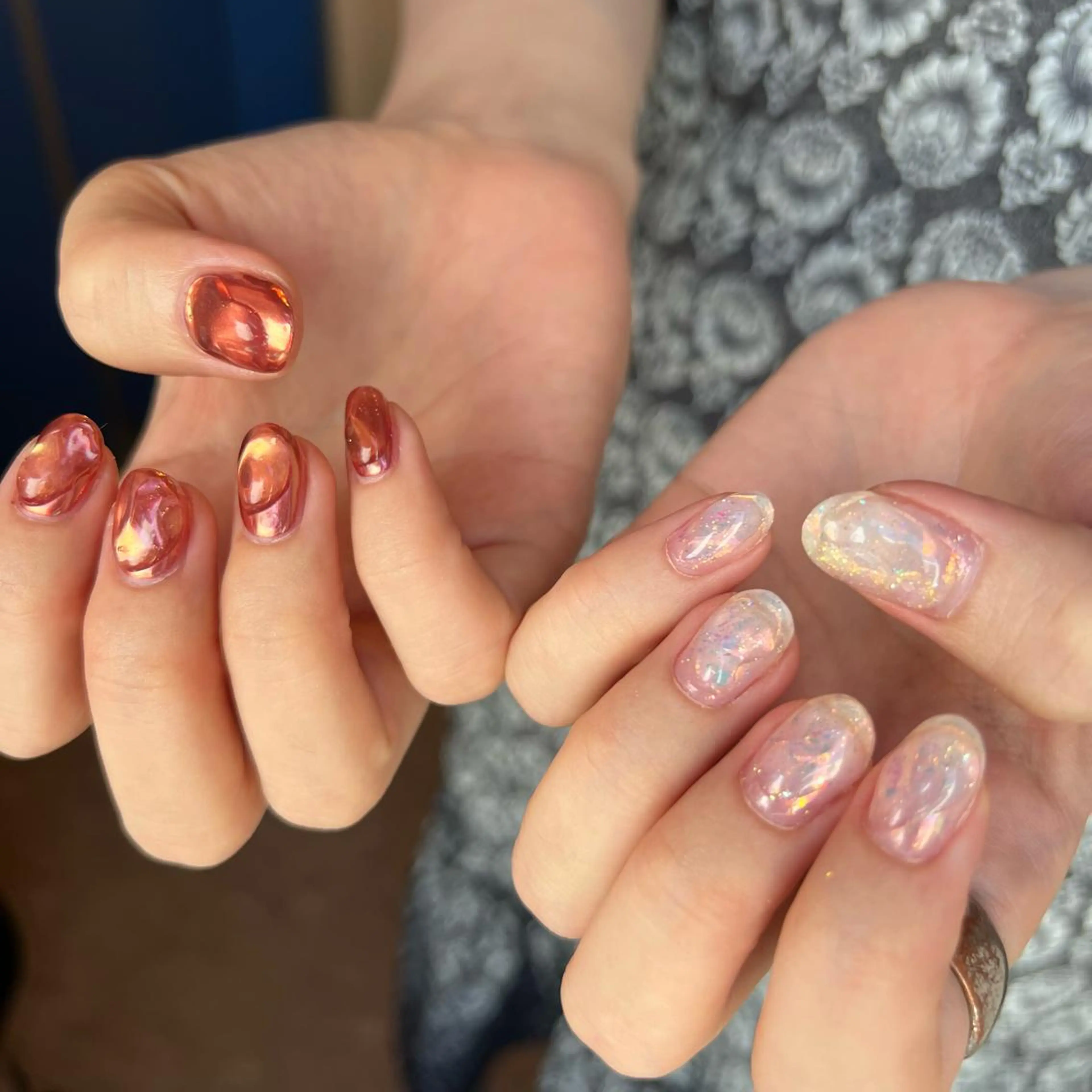 ネイル ミラーネイル ぷっくりネイル Yarm As Etel　。のネイルデザイン