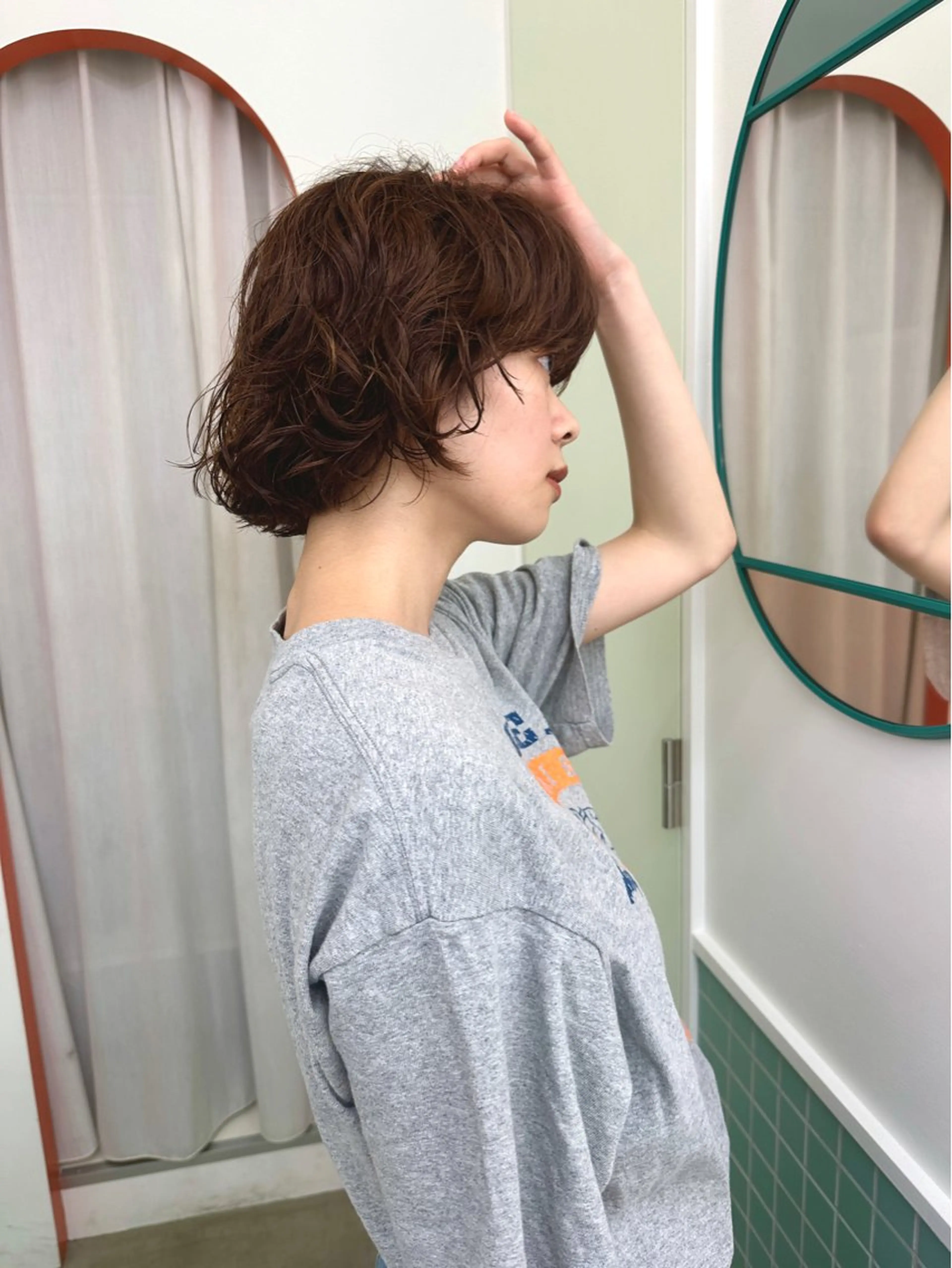 ショート パーマ ボブ カット パーマ トリートメント ボブ/レイヤー/ケア パーマ/リュウタのヘアスタイル