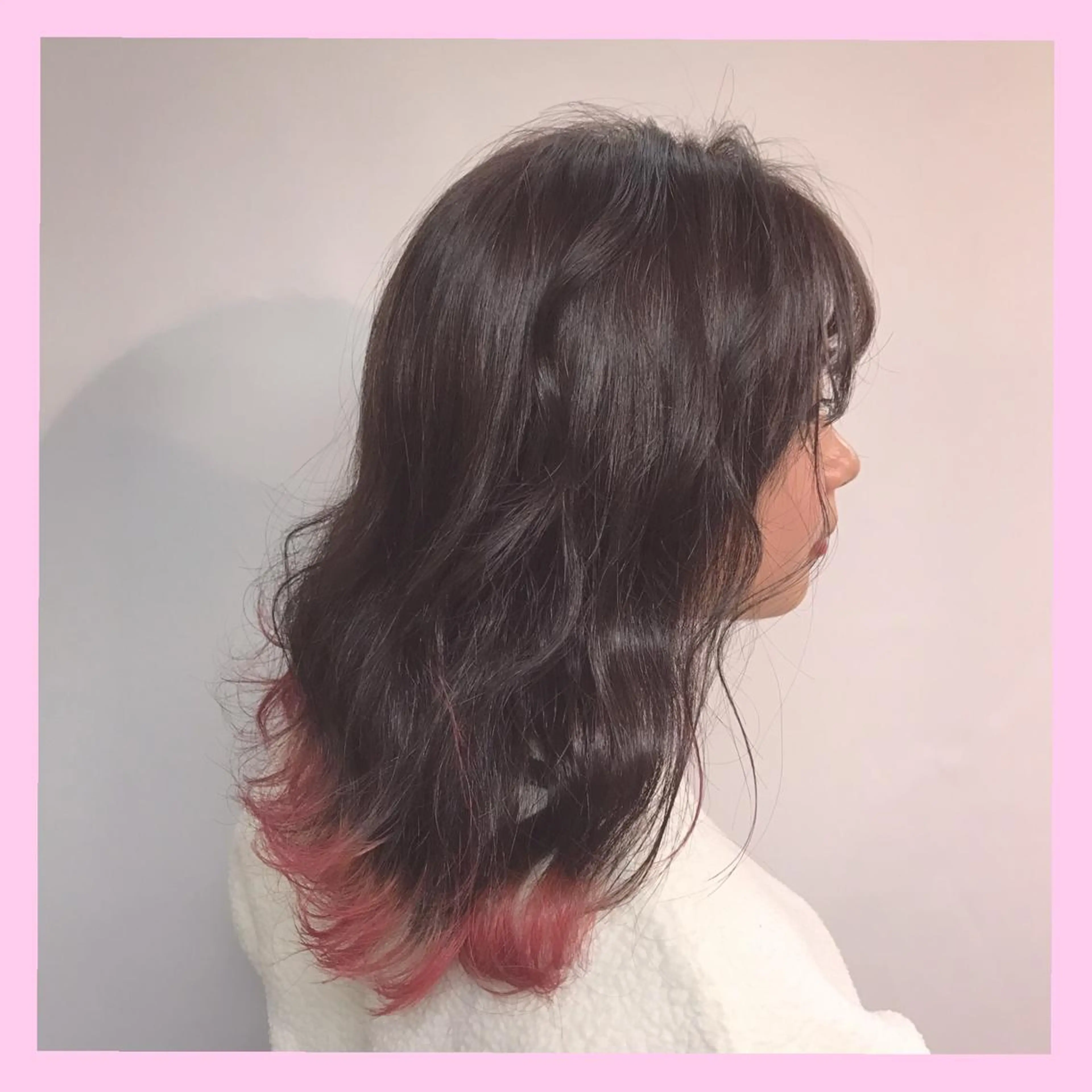 セミロング カラー SHIN/レイヤー カット×クロスパーマのヘアスタイル