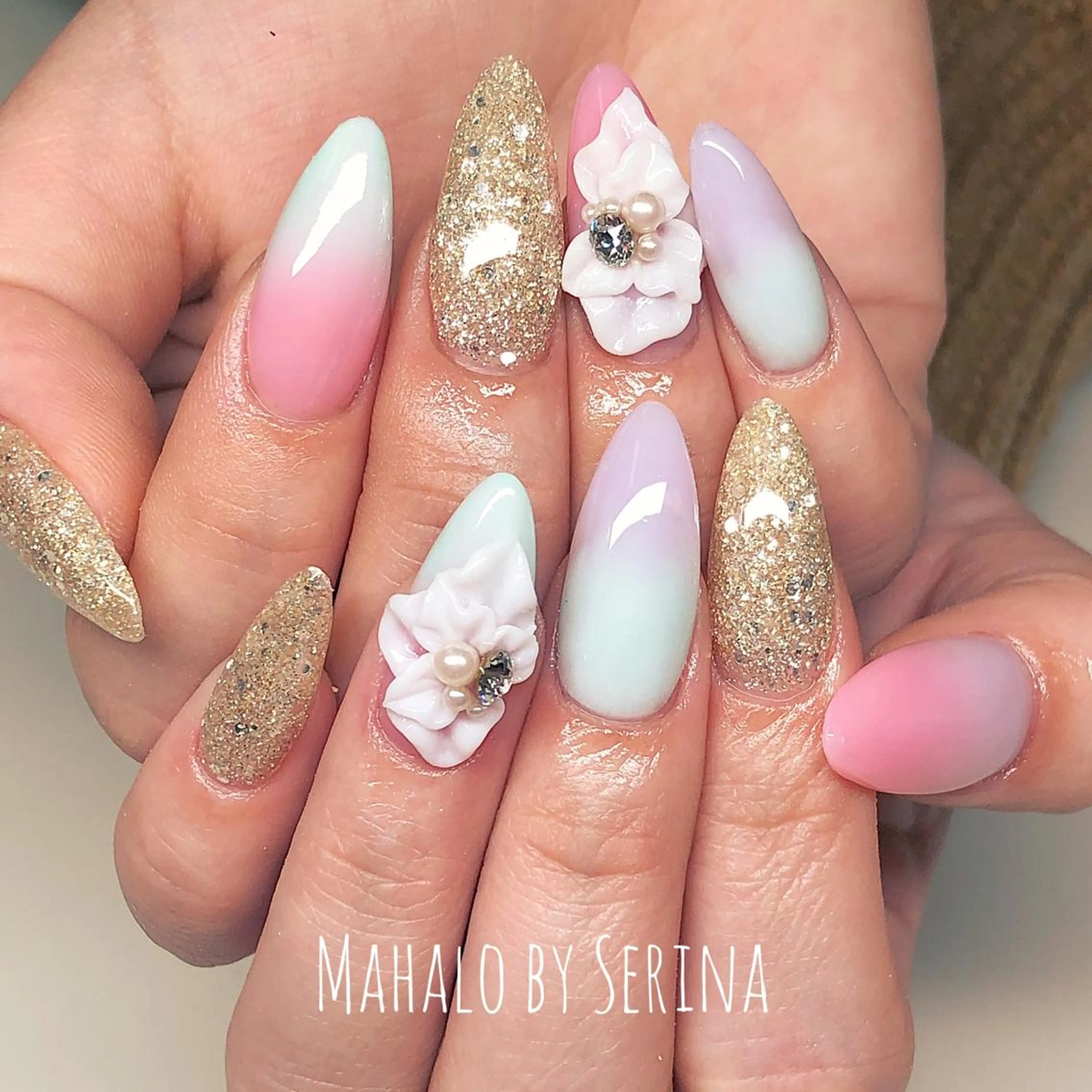 セミロング カラー ネイル SUNNY BAE. SERINAのネイルデザイン