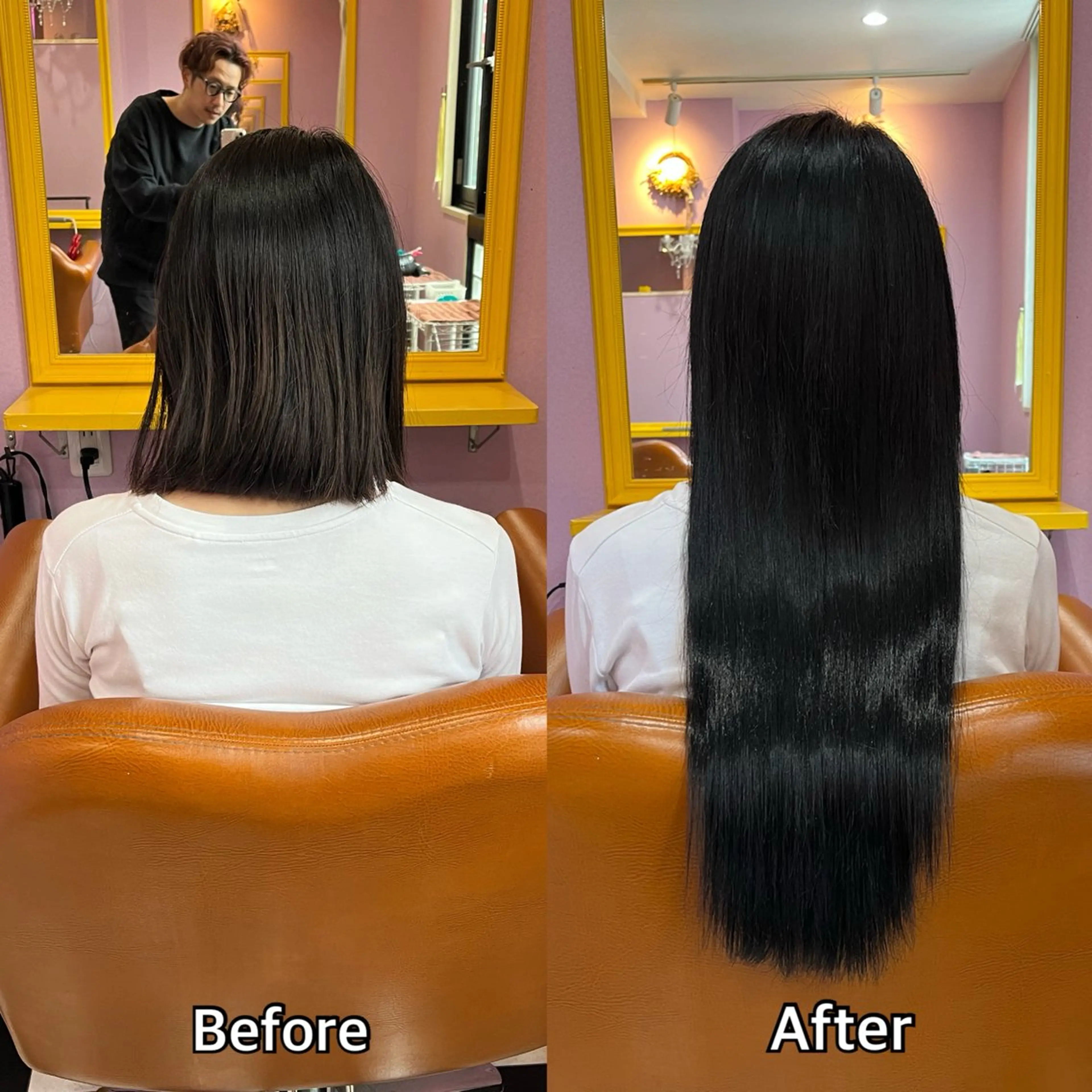 ロング シール+ちび編み込み エクステ梅田🐨のヘアスタイル