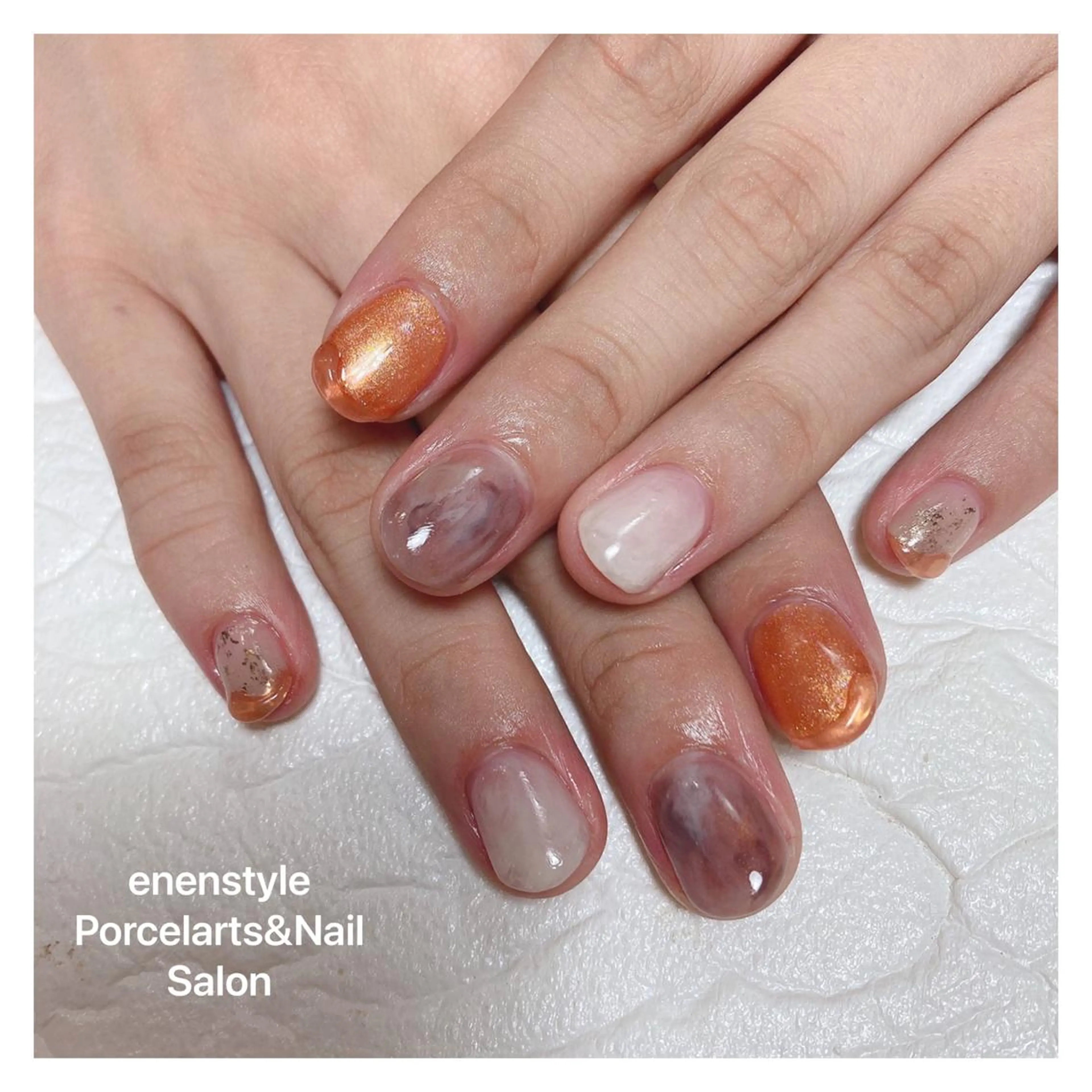 ショート ネイル ハンドネイル 👑enen style👑のネイルデザイン