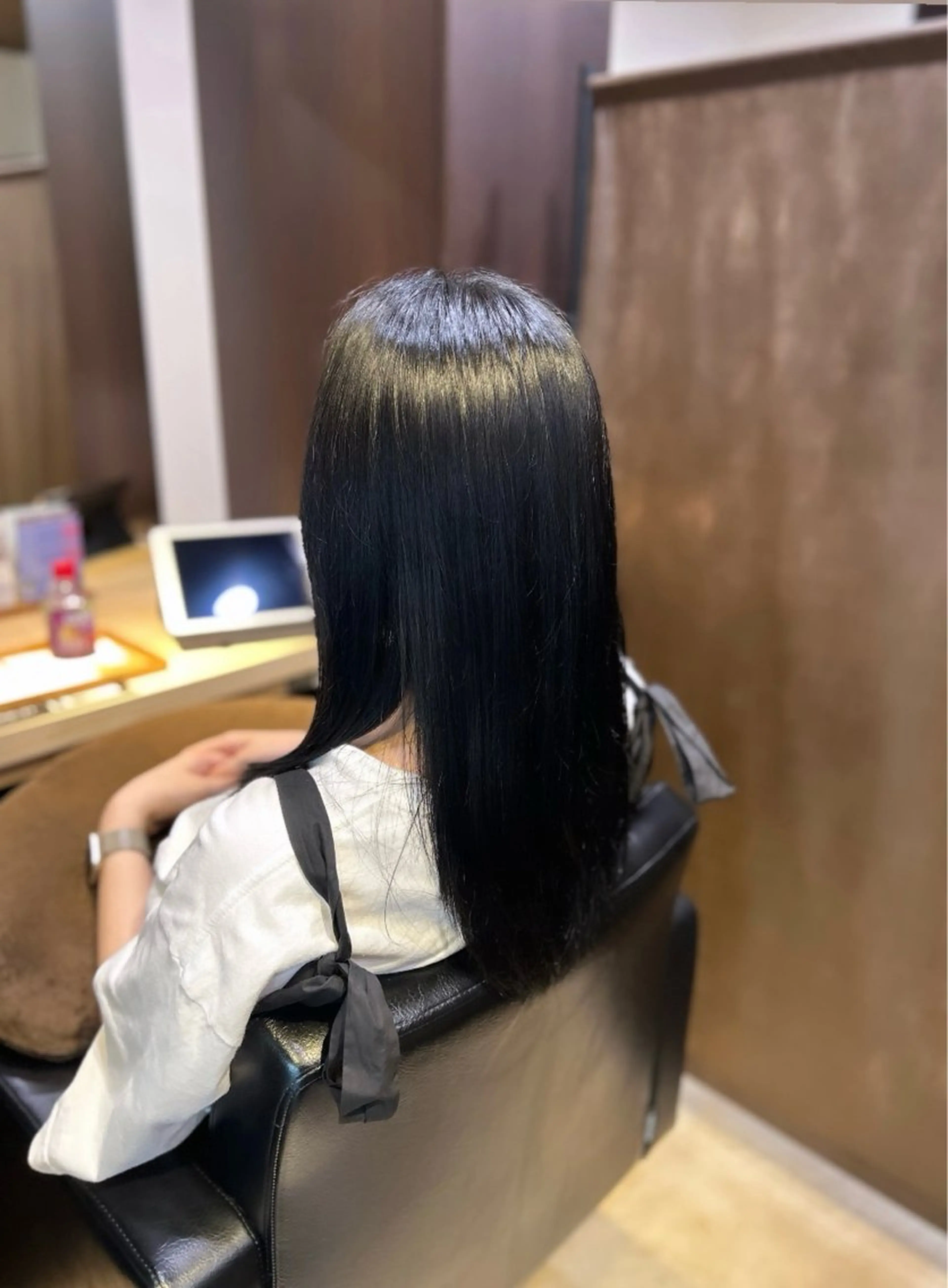 ロング カラー 黒髪 ブルーカラー 透明感カラー パーマモデル募集中 瀬在紗也香のヘアスタイル