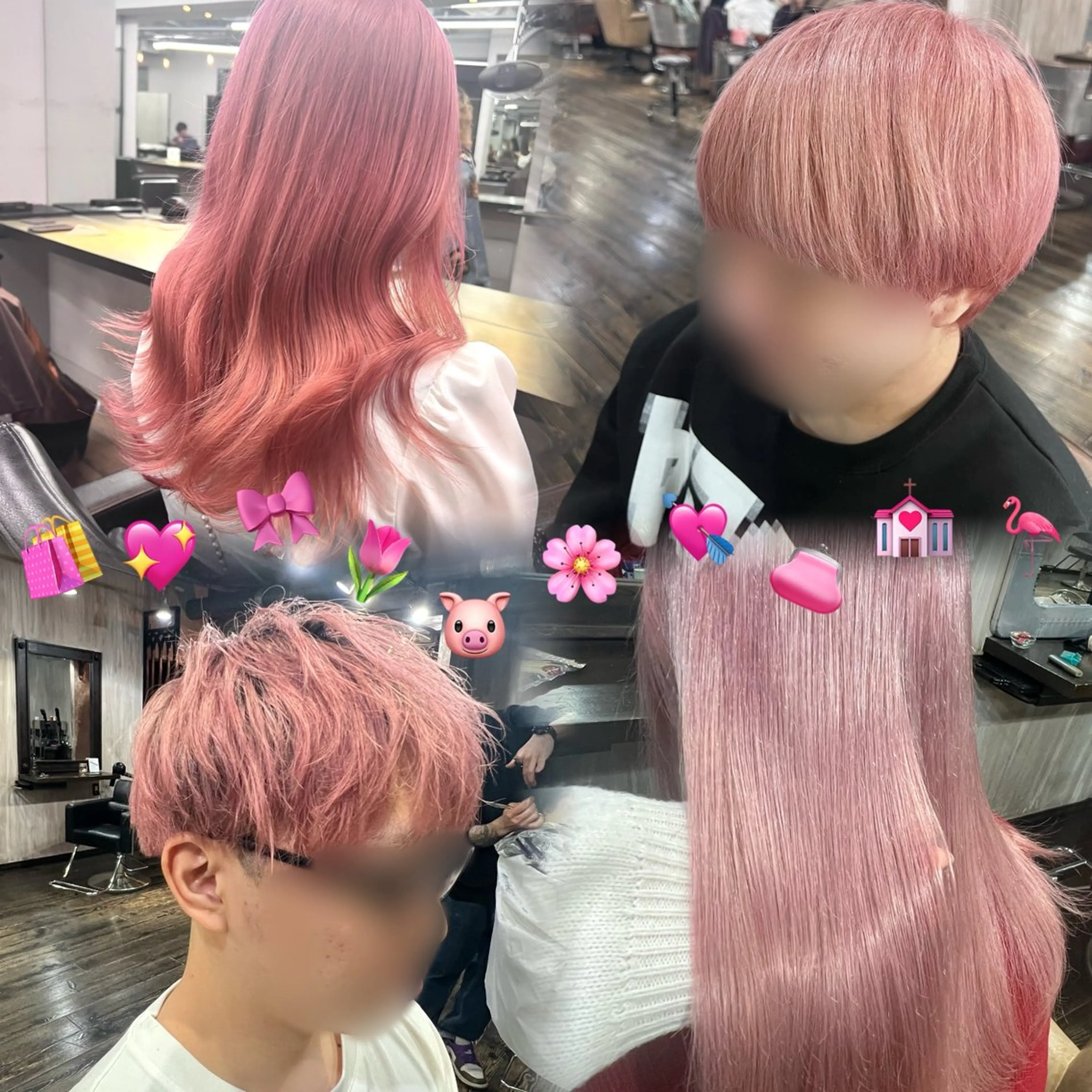 ミディアム カラー ブリーチ ピンクカラー HAIR SALON M Fes 池袋所属・韓国風艶髪✨ 高松静香☑️のヘアスタイル