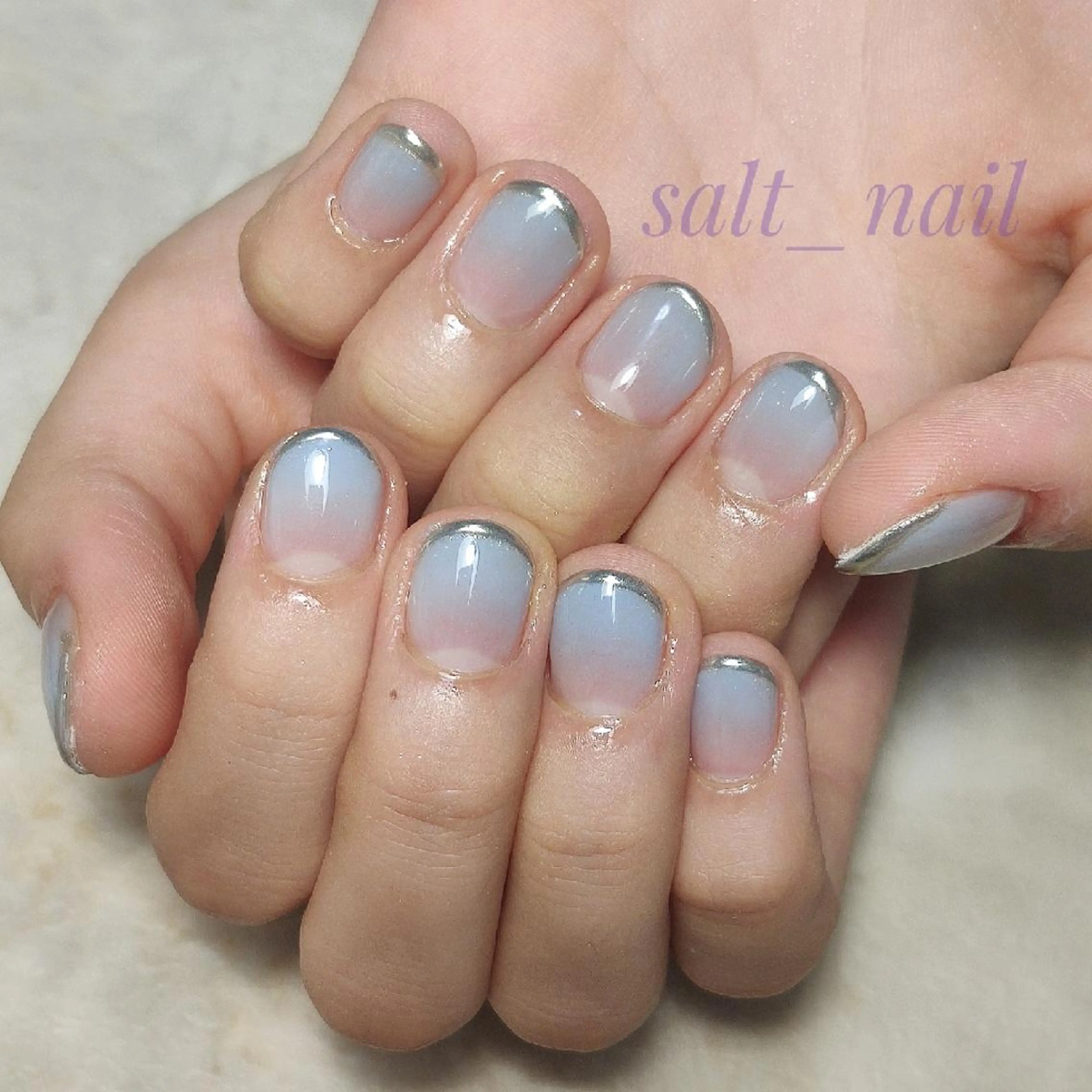 ネイル フレンチネイル ミラーネイル 個人サロン saltnailのネイルデザイン