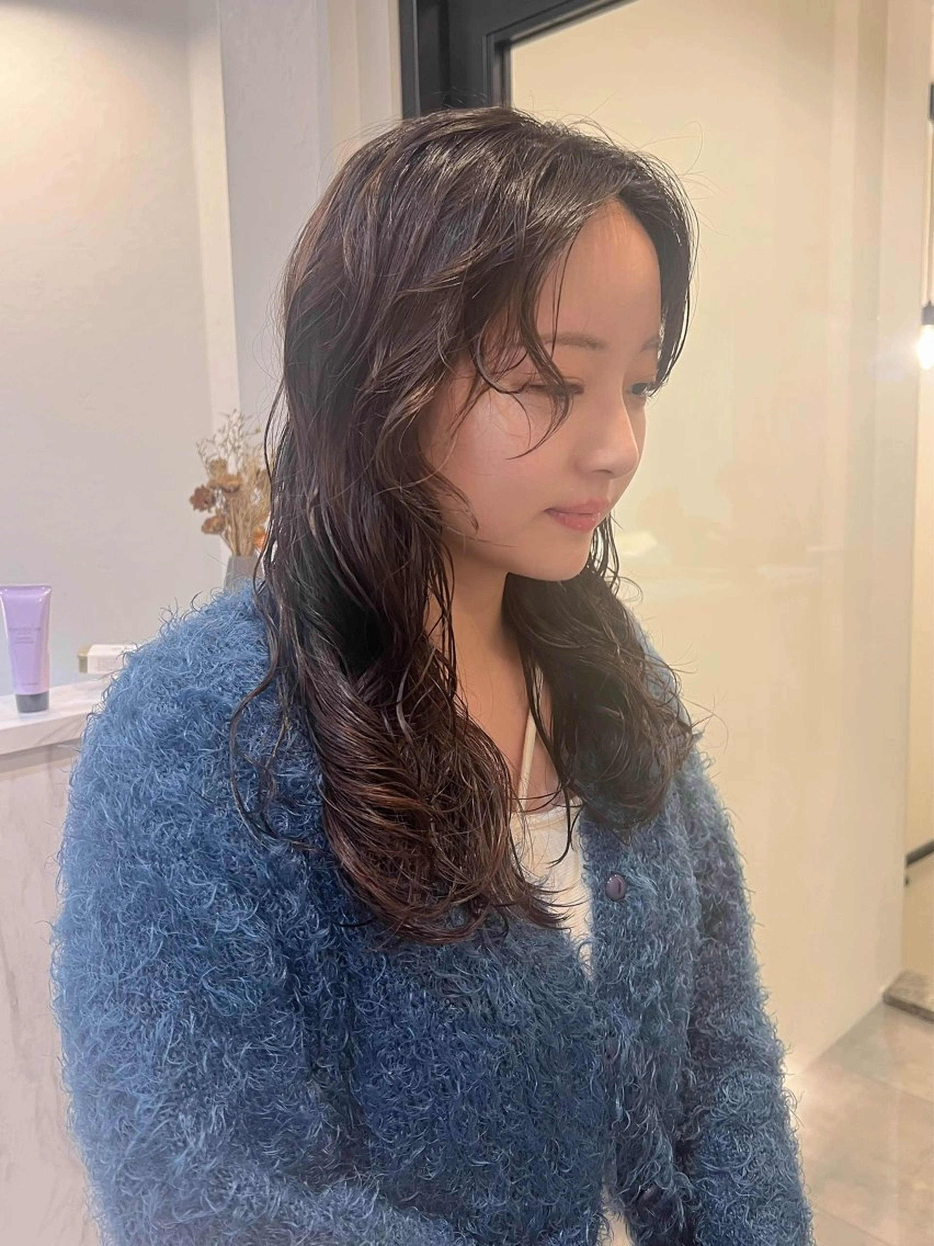 ロング パーマ ニュアンスパーマ カット パーマ 工藤 梨花のヘアスタイル