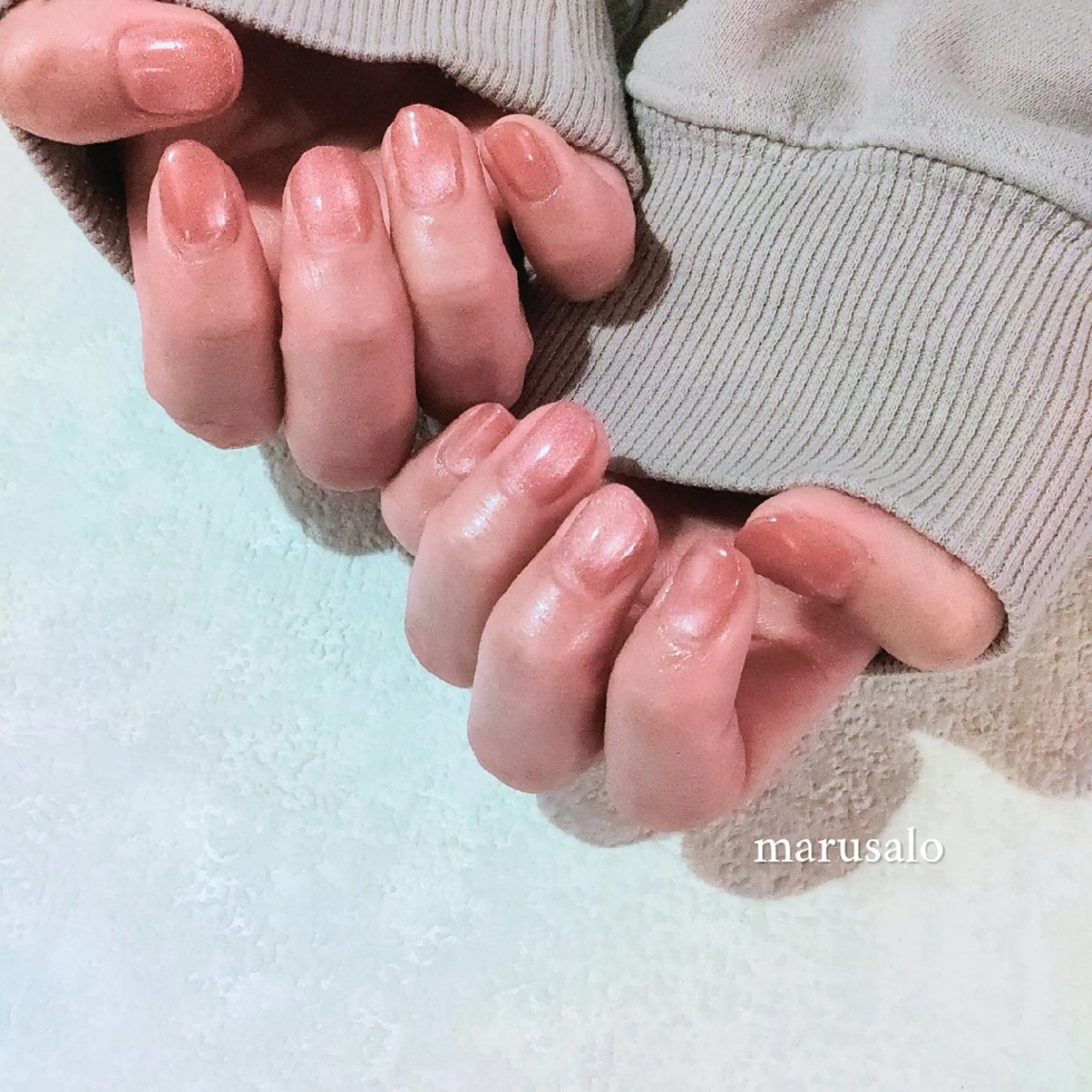 ネイル キラキラネイル マグネットネイル ピンク ショートネイル シンプルネイル ハンドネイル marusalo nailのネイルデザイン