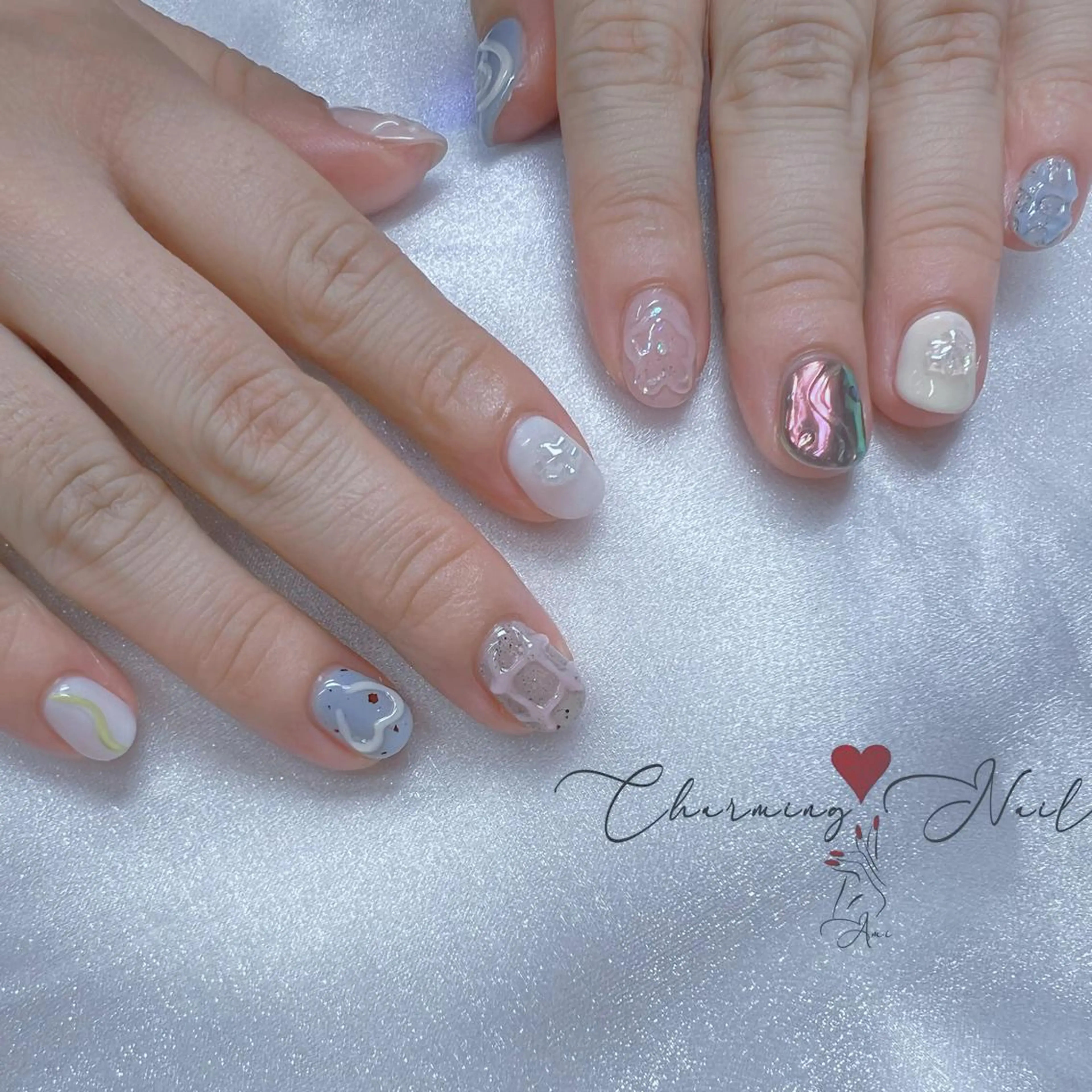 ネイル フラワーネイル キラキラネイル 韓国ネイル ミラーネイル 持ち込み Charming❤️Nail所属・Nailist Amiのその他イメージ