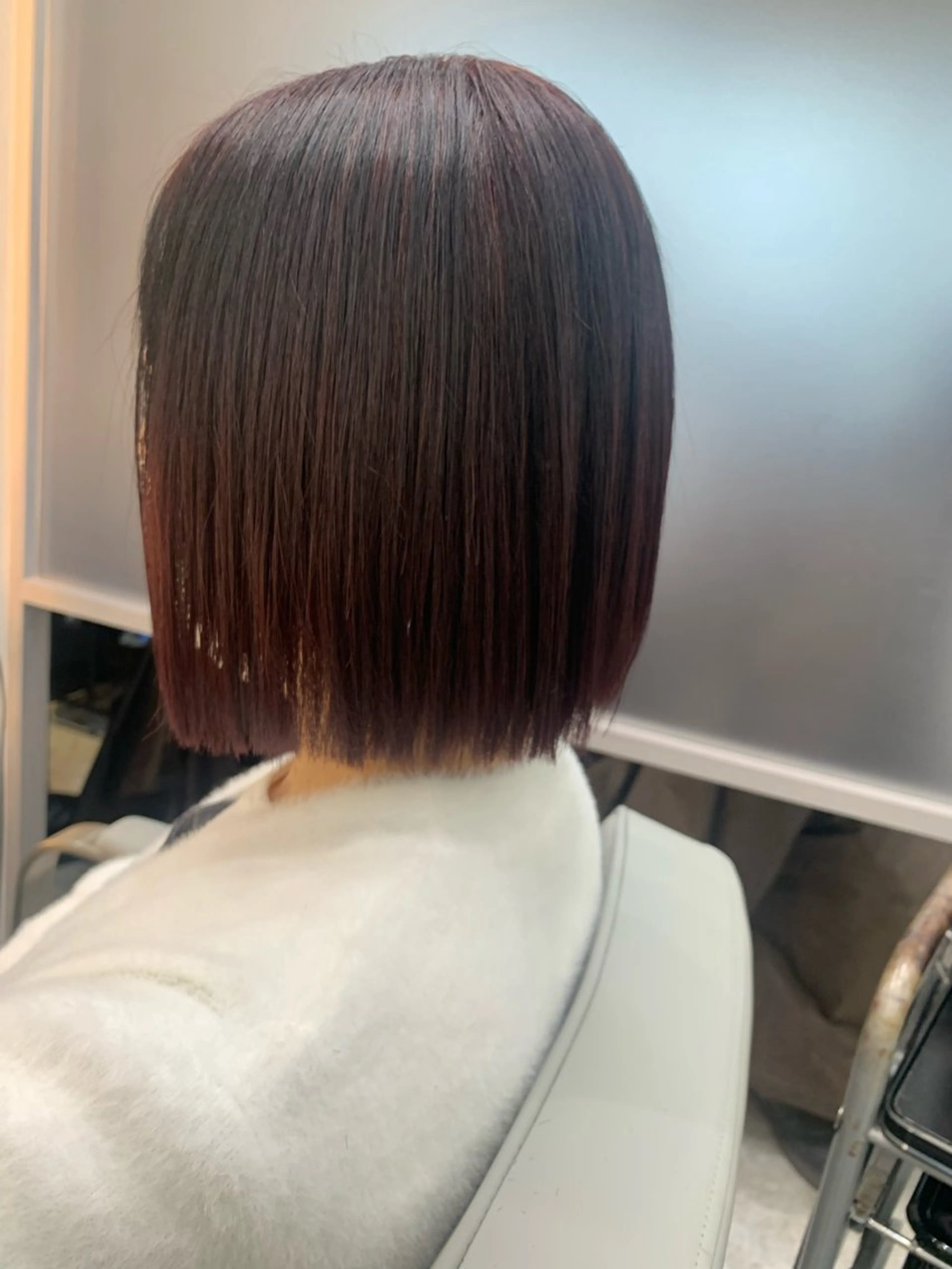 ショート 前下がりボブ ピンクブラウン ボブ くびれヘア エクステ カット ヘアカラー トリートメント 大人ヘア✨髪質改善 ✨ショート*今泉のヘアスタイル