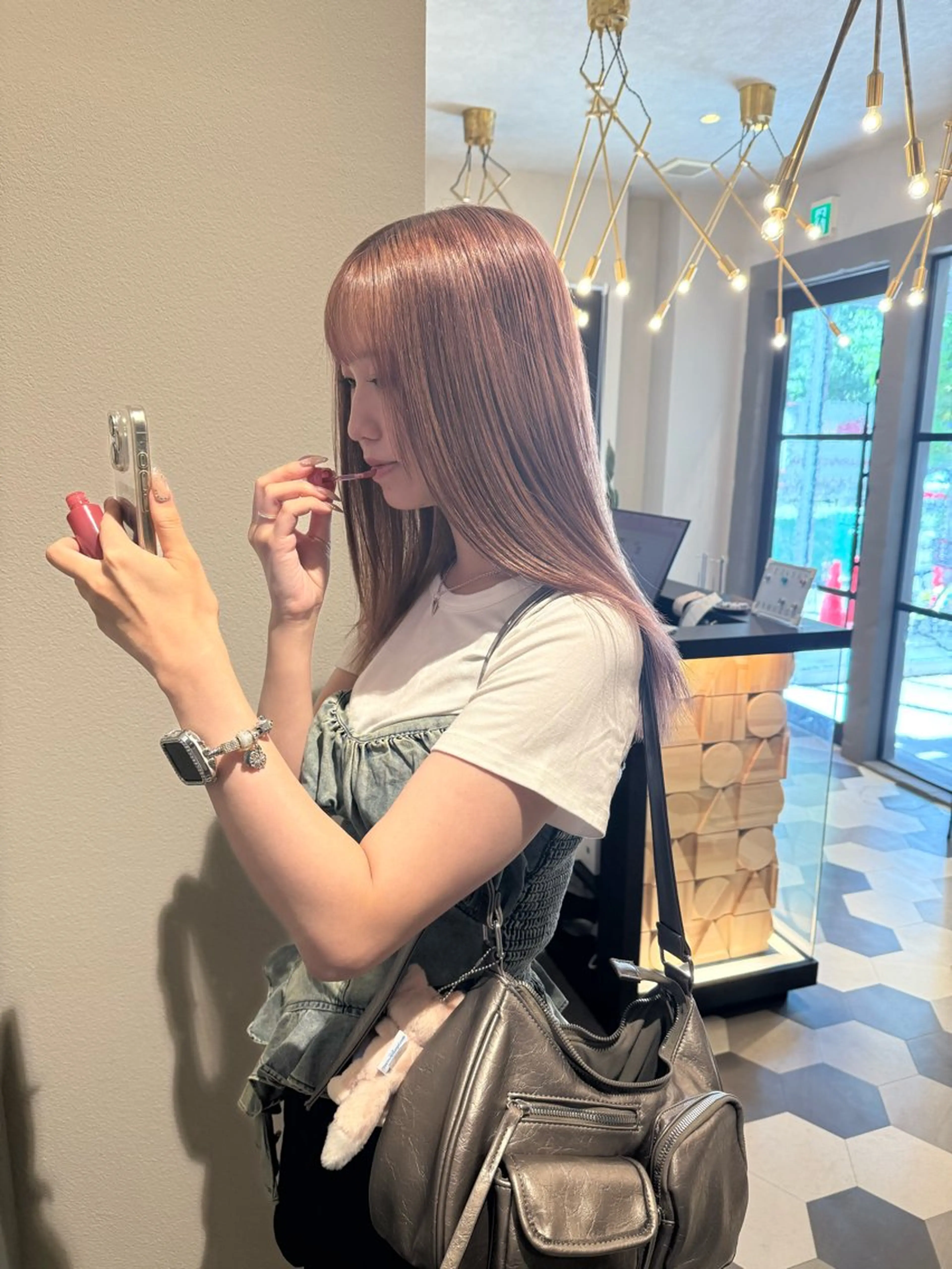 セミロング カラー ヘアカラー ブリーチ/アレンジ 天満/chihiroのヘアスタイル