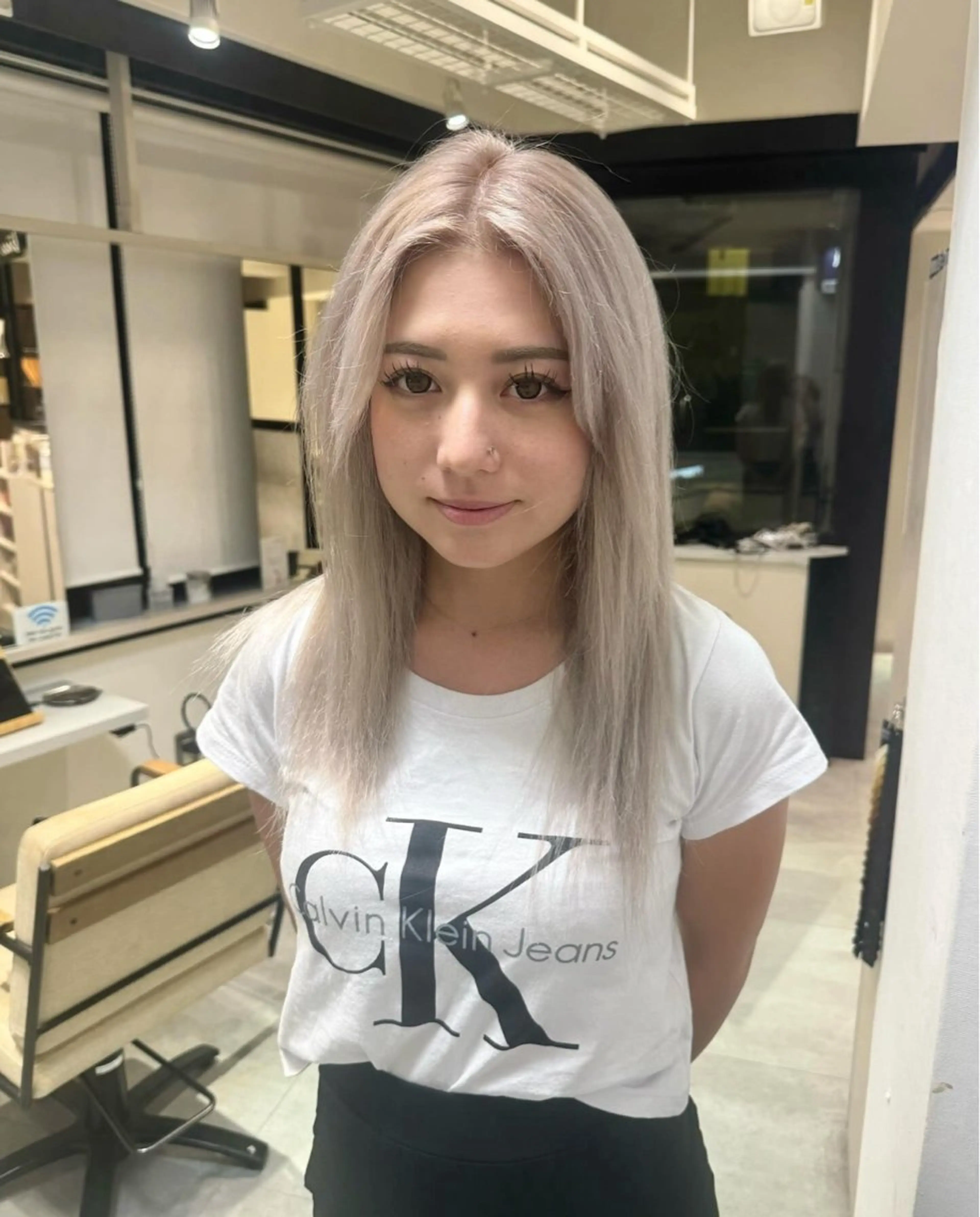 セミロング ヘアカラー ai 梅田/暖色カラーのヘアスタイル