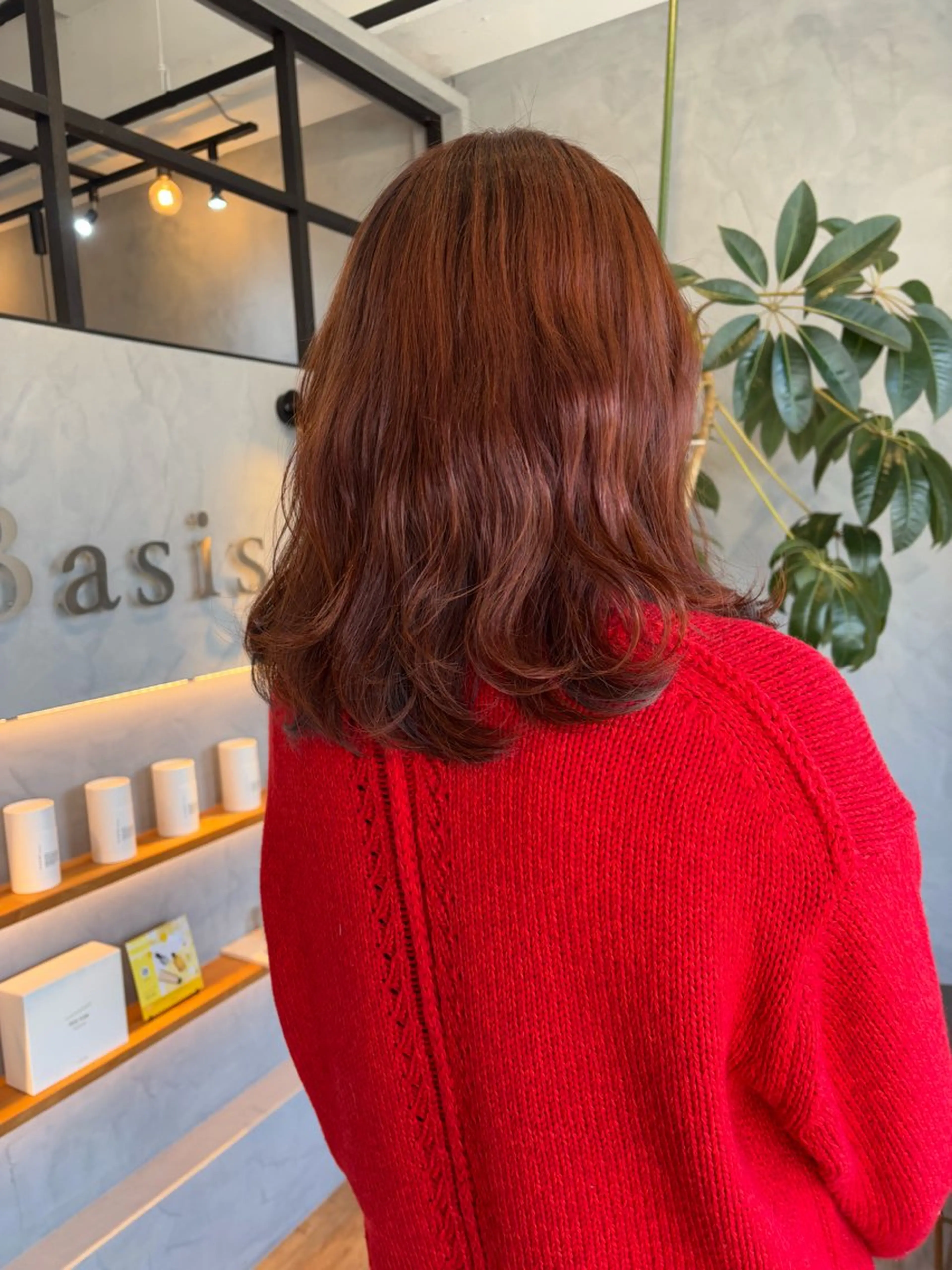 ミディアム カラー オレンジ ピンクカラー 迫 裕美のヘアスタイル