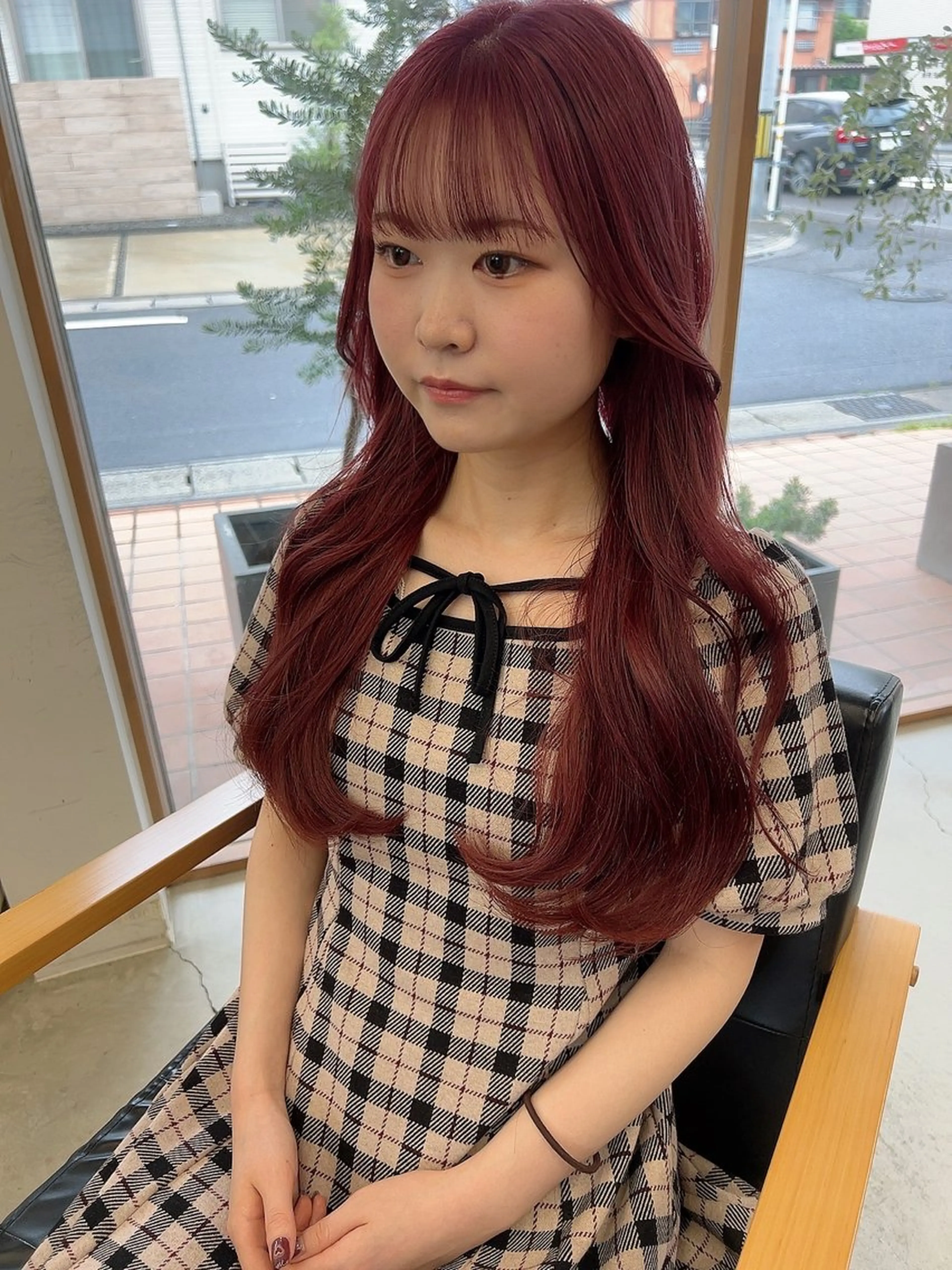 ロング ピンクラベンダー カット ヘアカラー vince. moekoのヘアスタイル