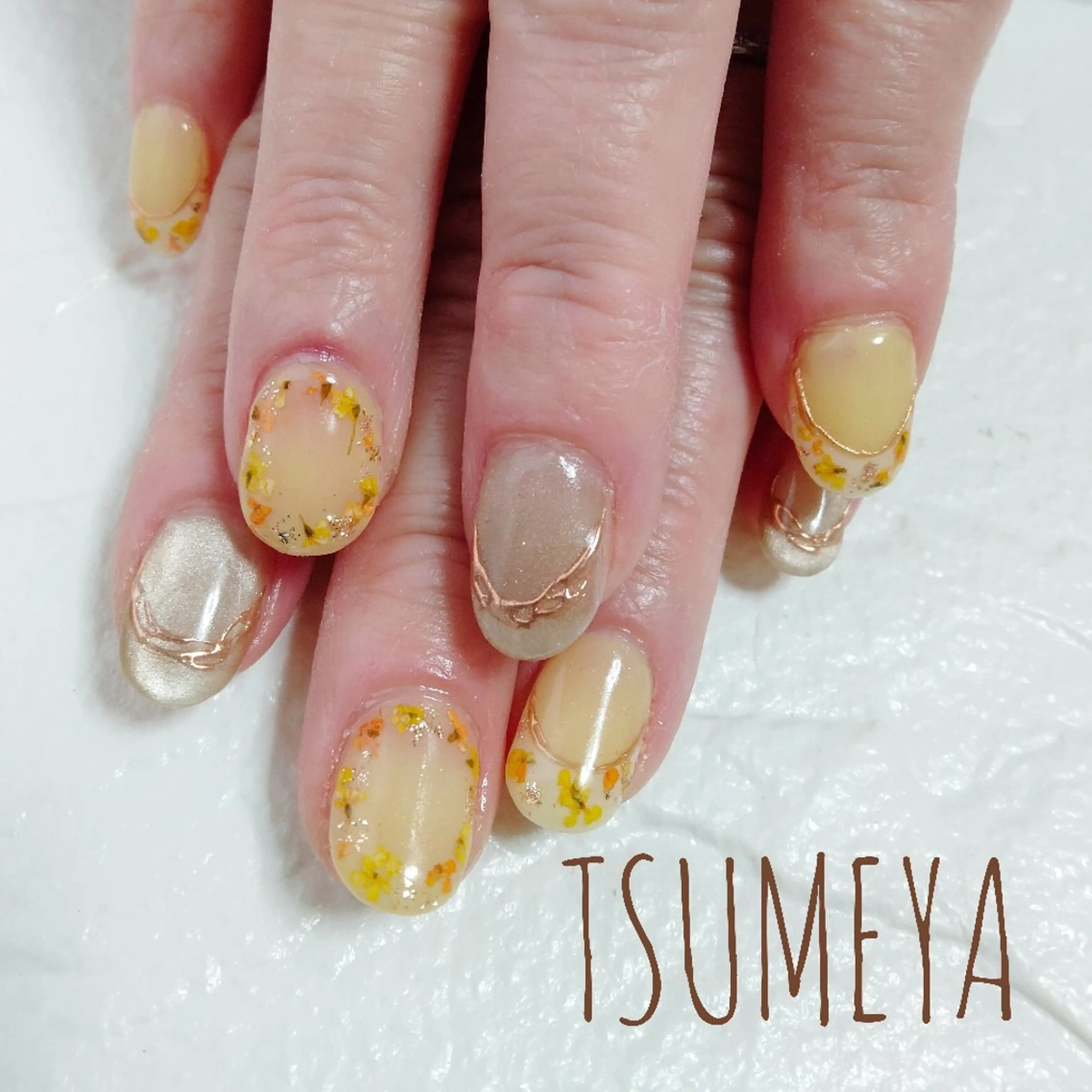 ネイル フラワーネイル 春ネイル ハンドネイル _TSUMEYA _のネイルデザイン