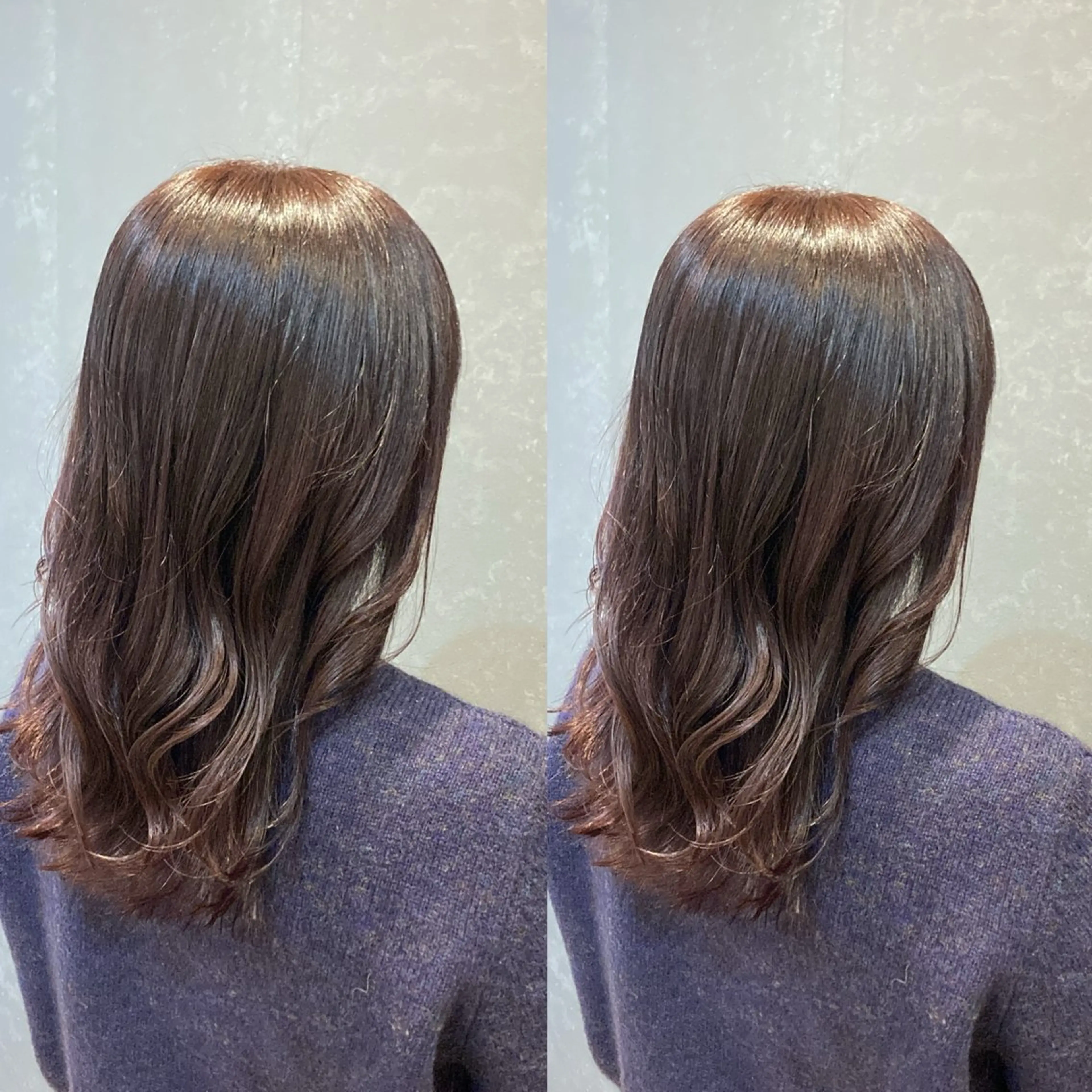 ミディアム ピンクブラウン schon所属・み うのヘアスタイル