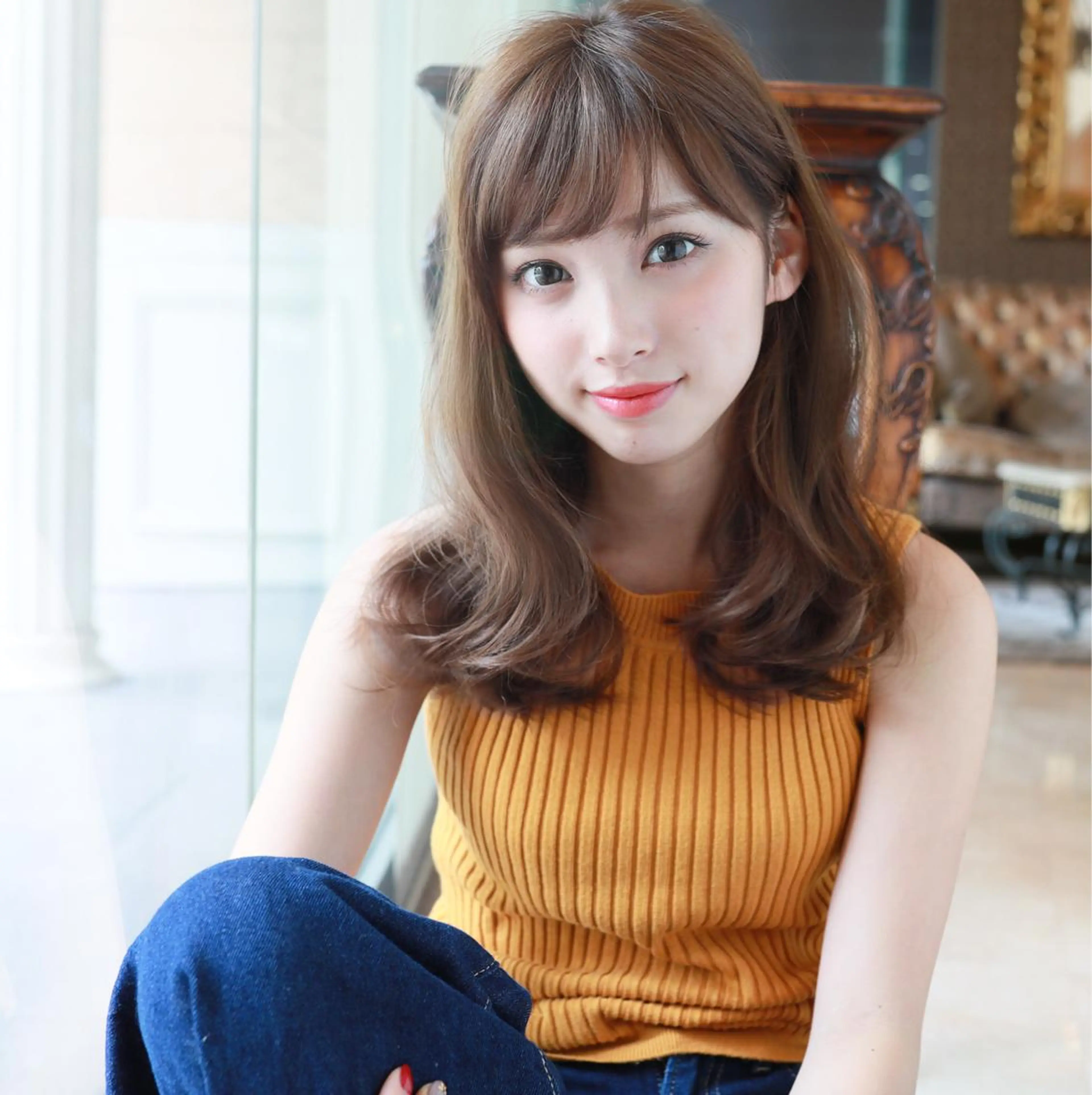 ミディアム 小顔カット カット ヘアカラー トリートメント ガレリアエレガンテ栄店所属・ガレリア エレガンテ栄のヘアスタイル