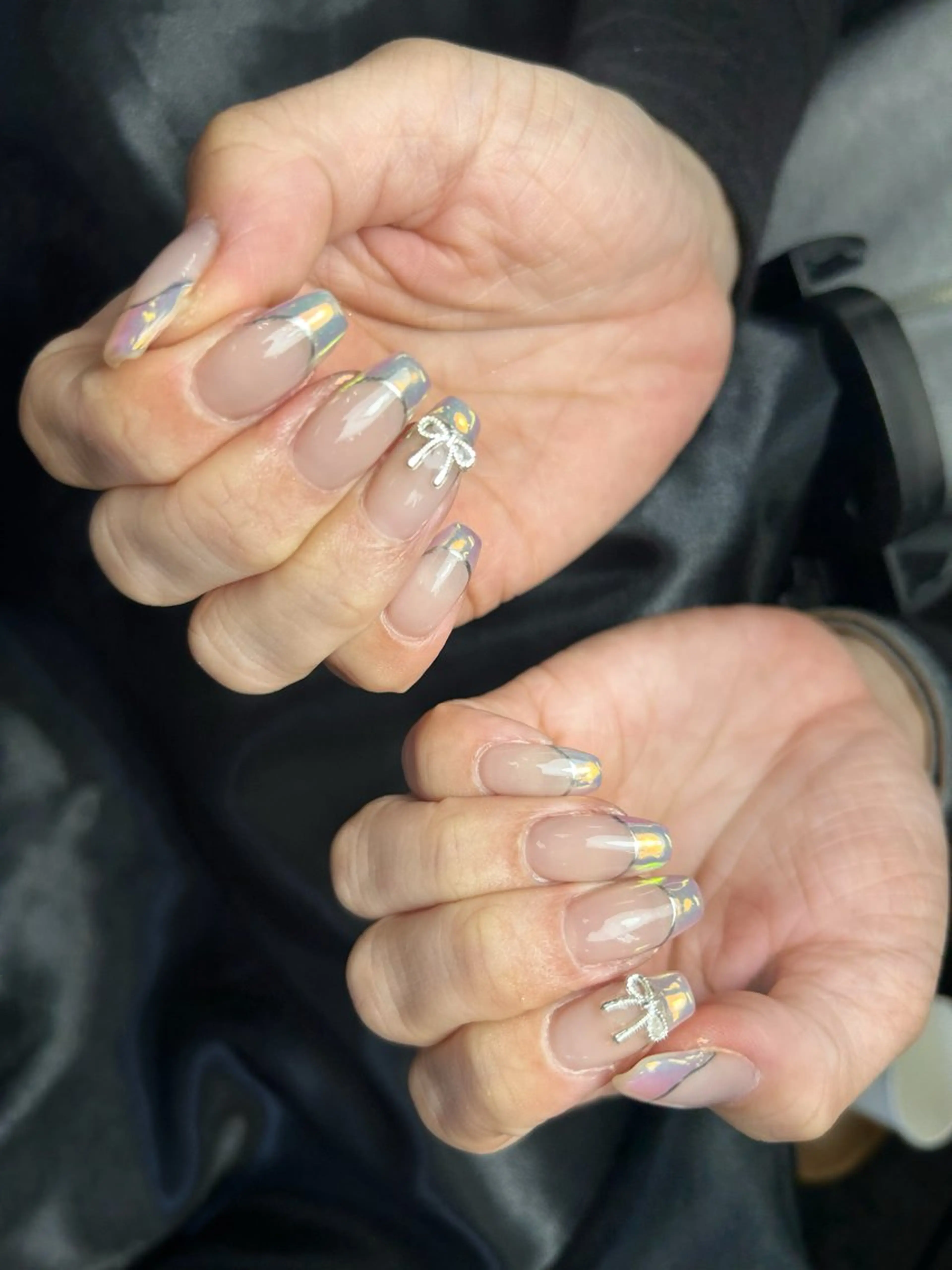 ネイル 韓国ネイル 持ち込み ニュアンスネイル ネイルチップ 冬ネイル RINN ANA.CHUOのネイルデザイン