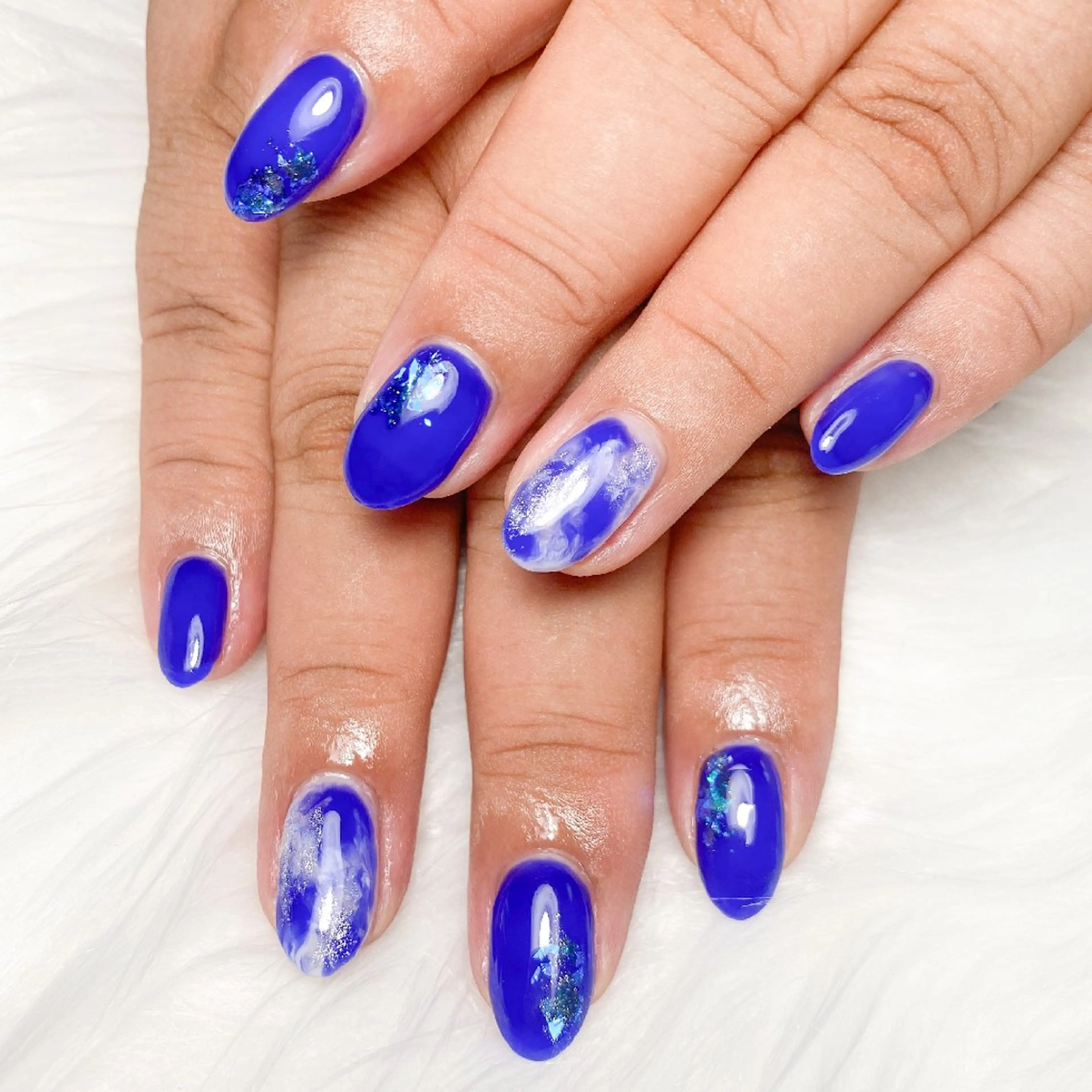 ネイル ブルー nail en💅 キッズスペース有のネイルデザイン