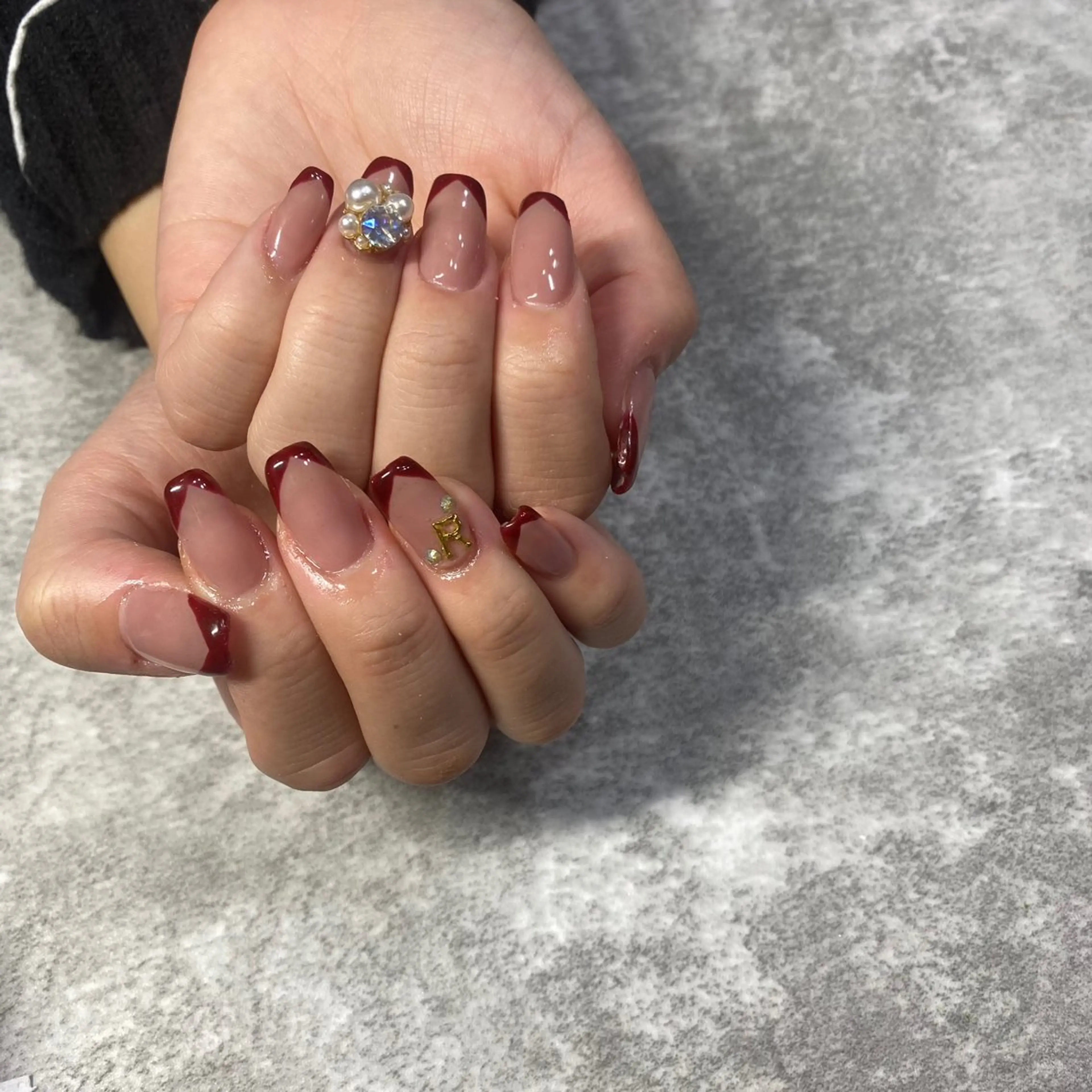 ネイル ボルドー フレンチネイル ハンドネイル ★Rinail... .のネイルデザイン