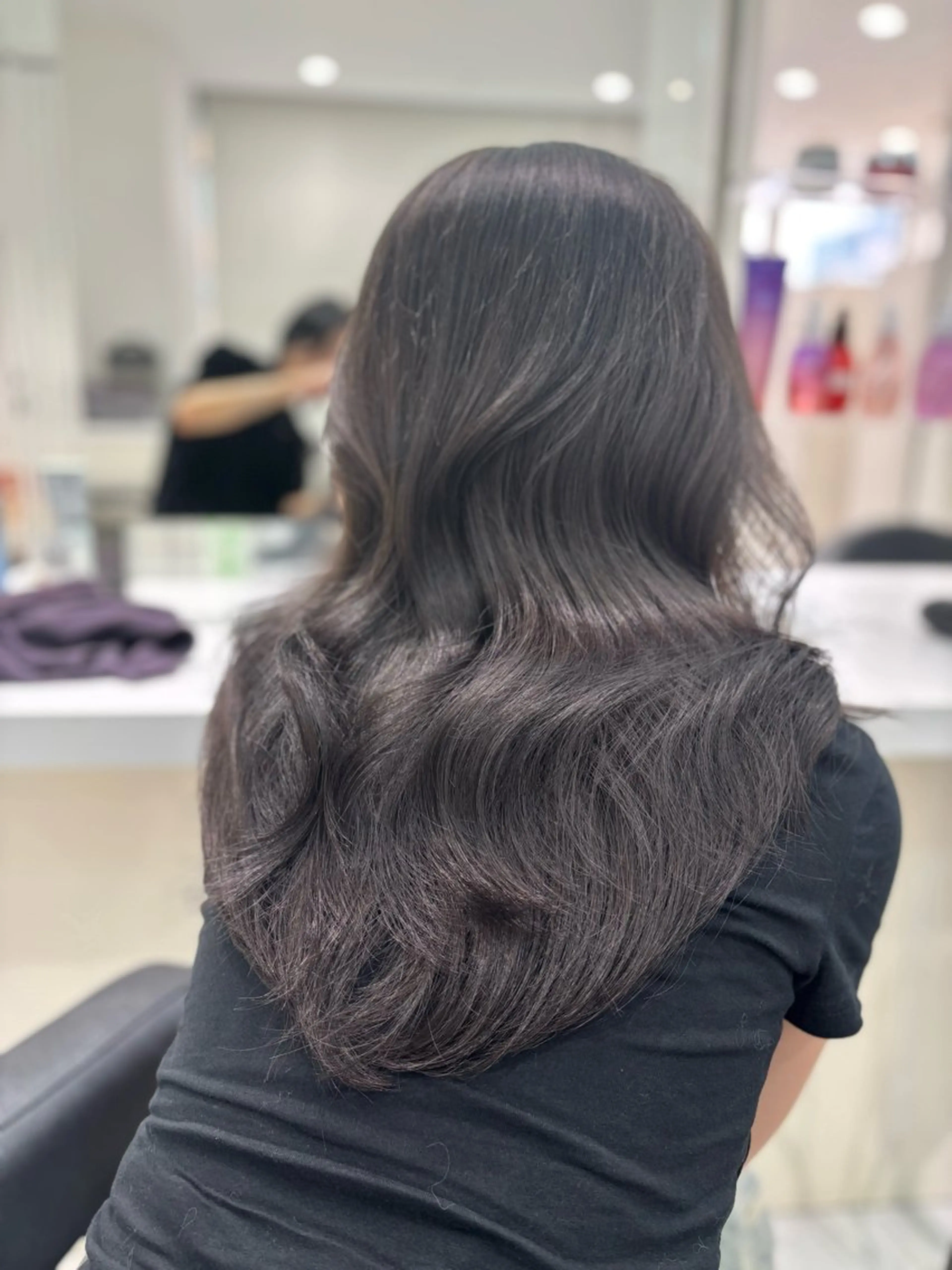 ロング カラー ヘアカラー トリートメント ヘッドスパ ヘアセット ブリーチなし透明感 ×縮毛矯正🤍ユウのヘアスタイル