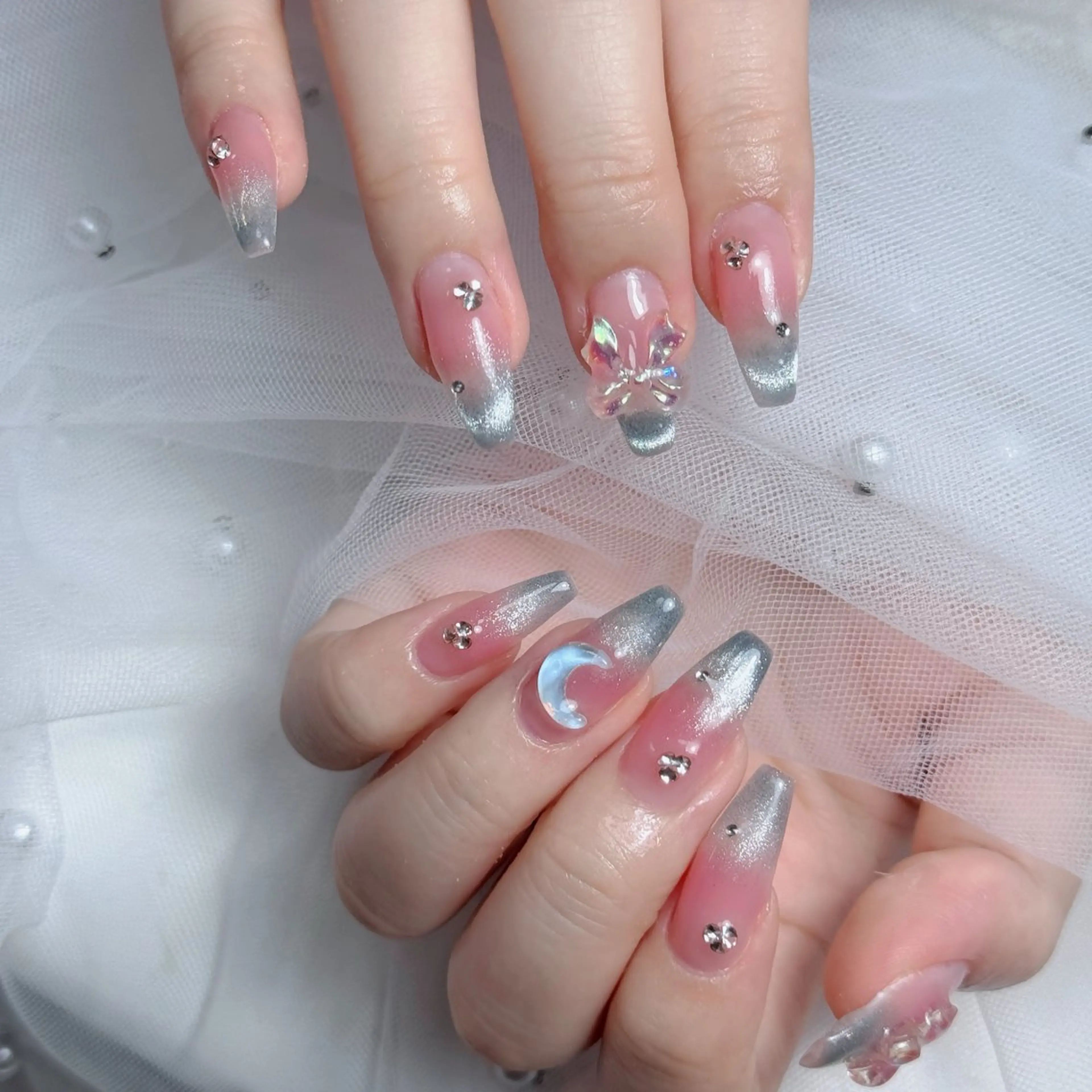 ネイル フットネイル フレンチネイル グラデーション 韓国ネイル ロングネイル ハンドネイル Hani Nail Salonのネイルデザイン