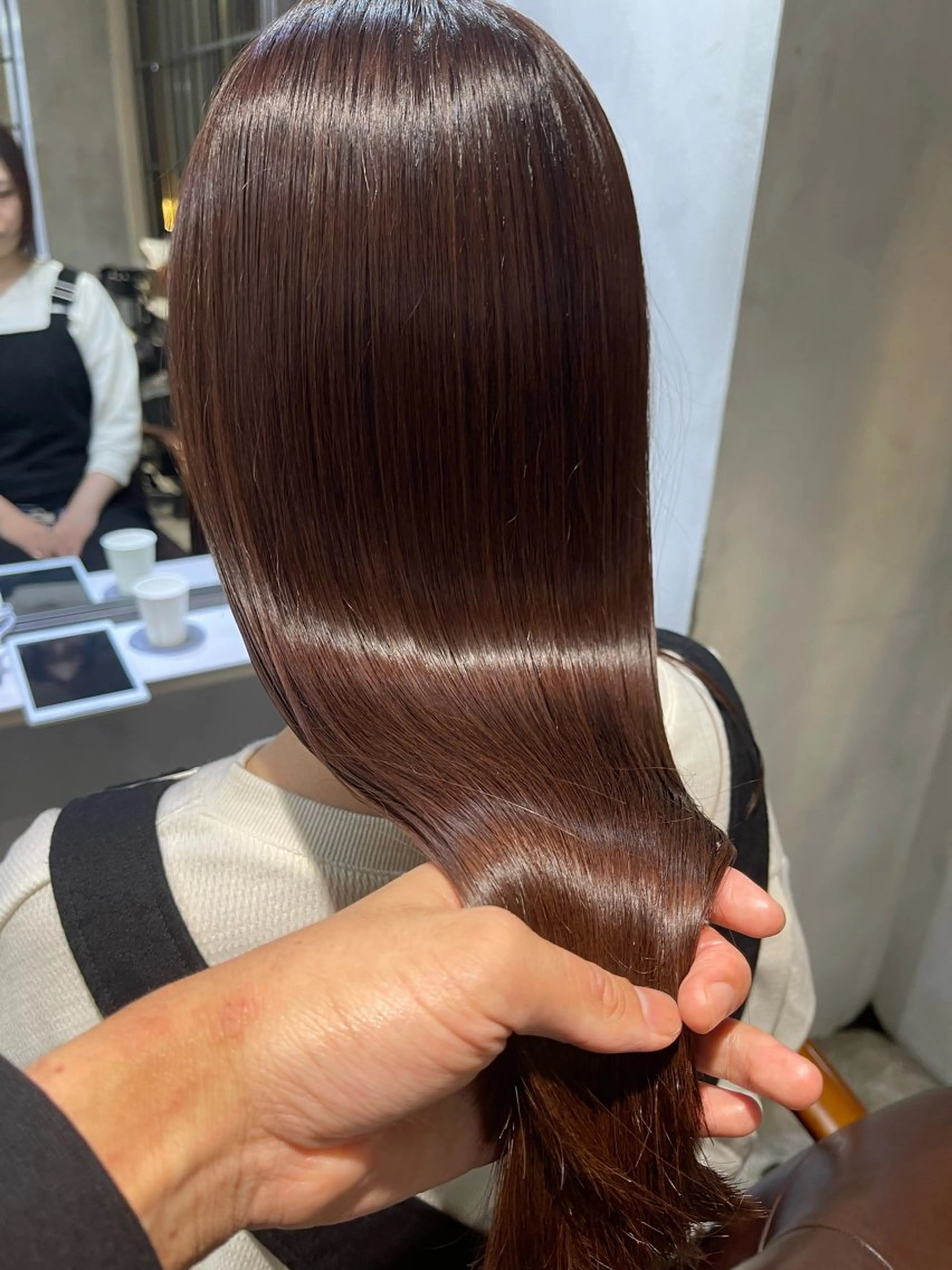 セミロング カラー カット ヘアカラー トリートメント 髪質改善／艶髪特化 /柔らかさ/清水翔矢のヘアスタイル