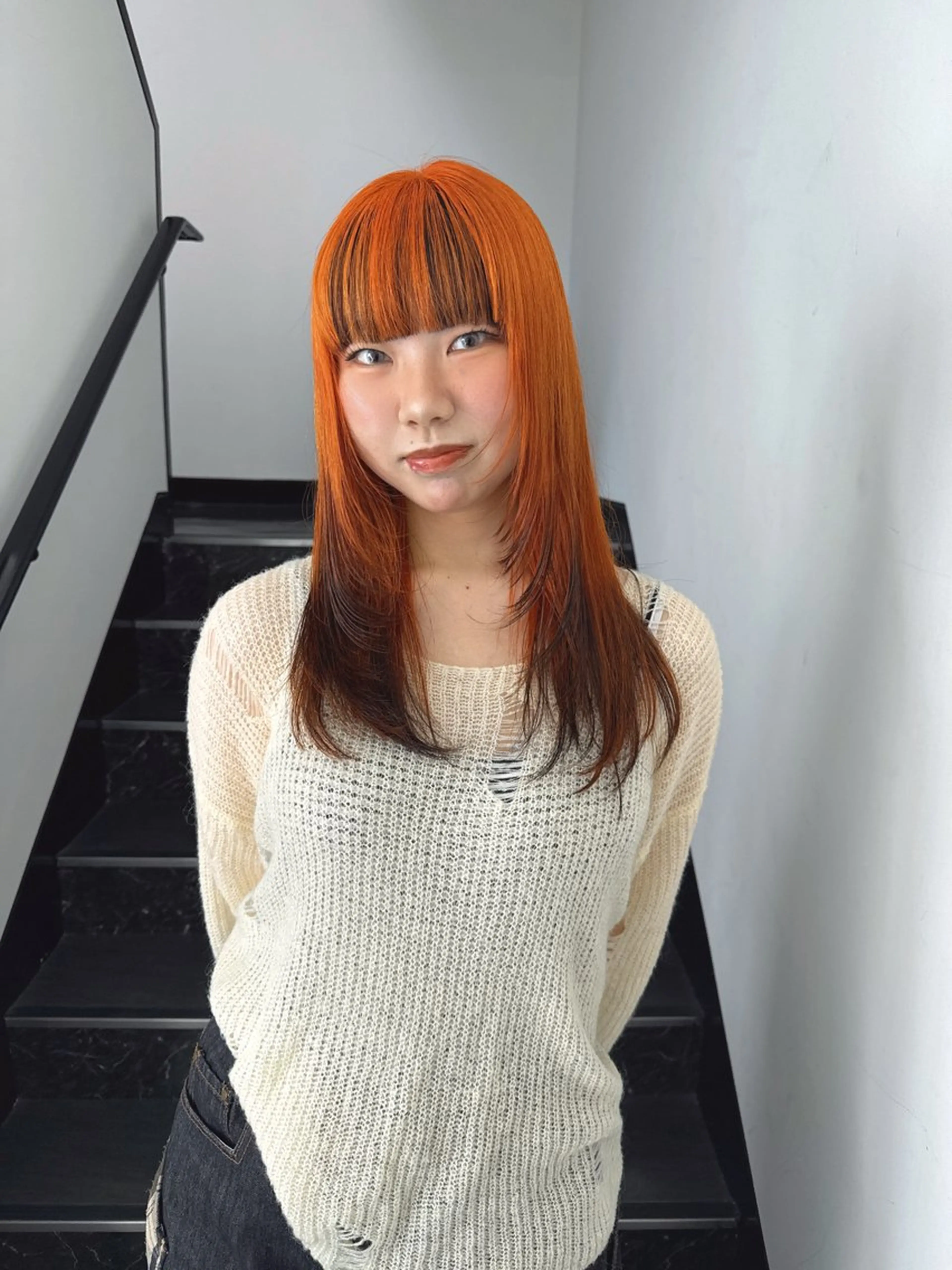 セミロング カット ヘアカラー トリートメント HAZEL 博多所属・SHIORI/ ベージュカラー/ボブのヘアスタイル