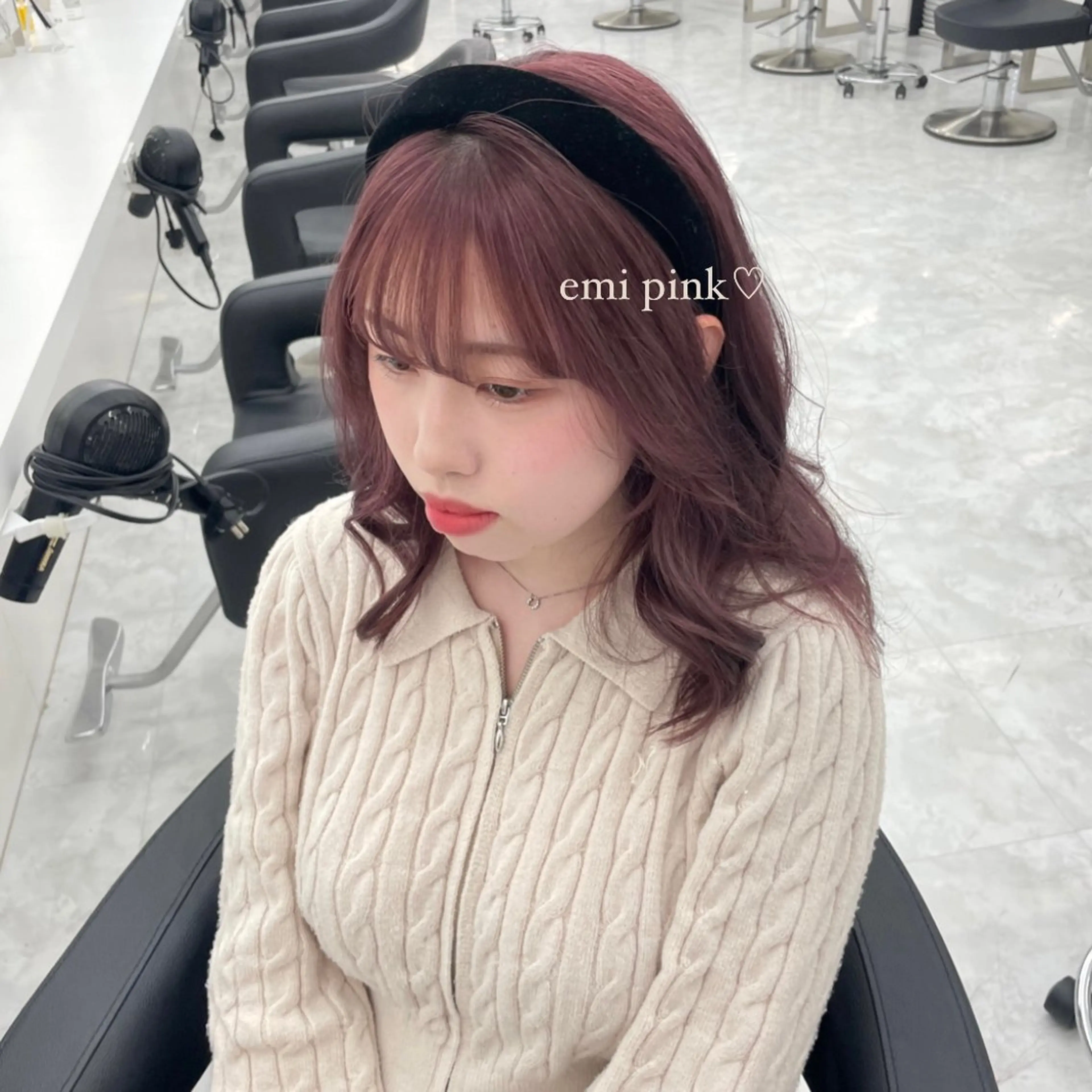 ミディアム ヘアカラー MOE 福岡韓国ヘア✧︎のヘアスタイル