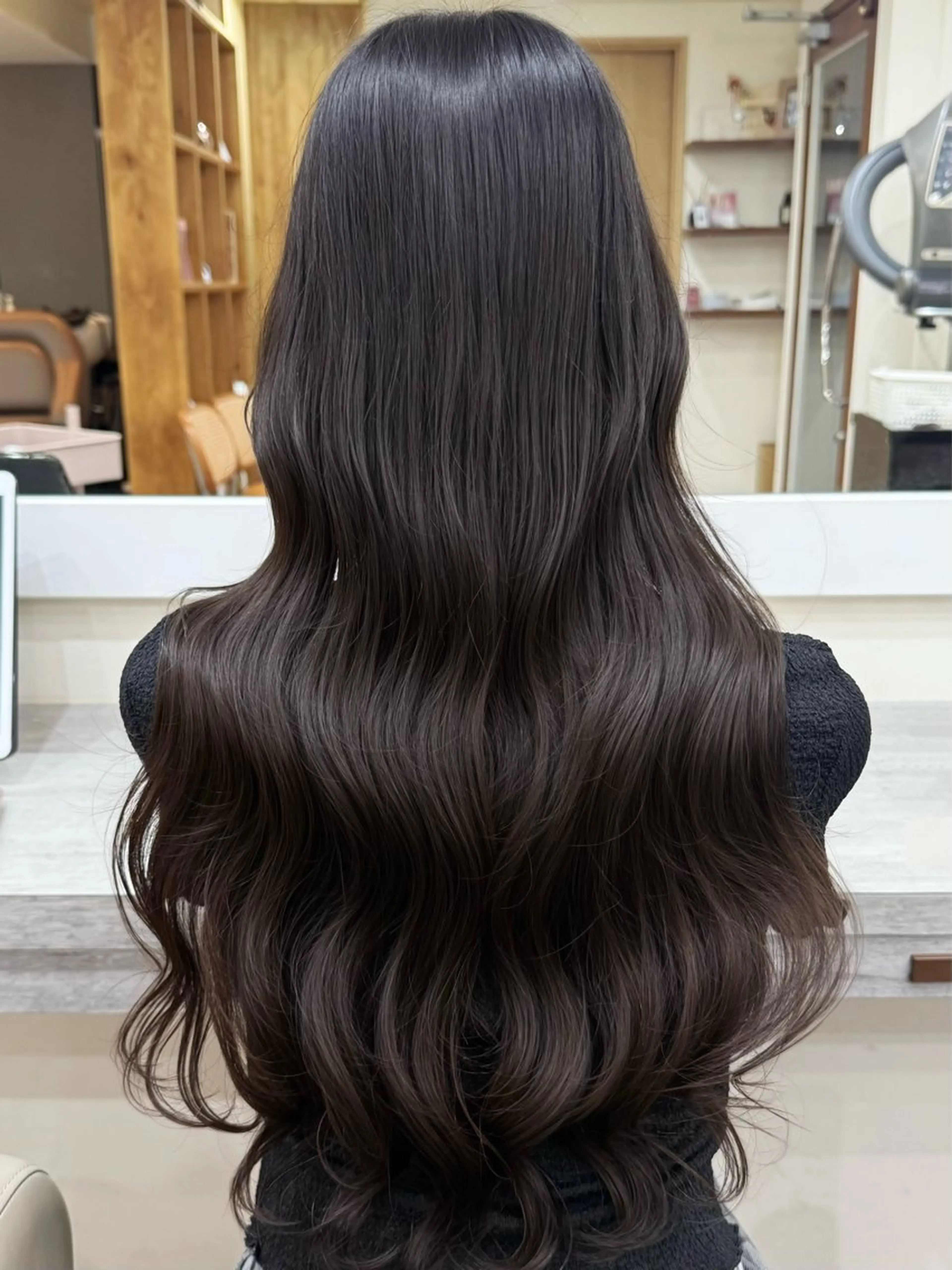 ロング カラー ブラウンカラー 顔周りカット 髪質改善 レイヤーカット ロング ヘアカラー 韓国風パーマ/ヘア セット/店長みづきのヘアスタイル