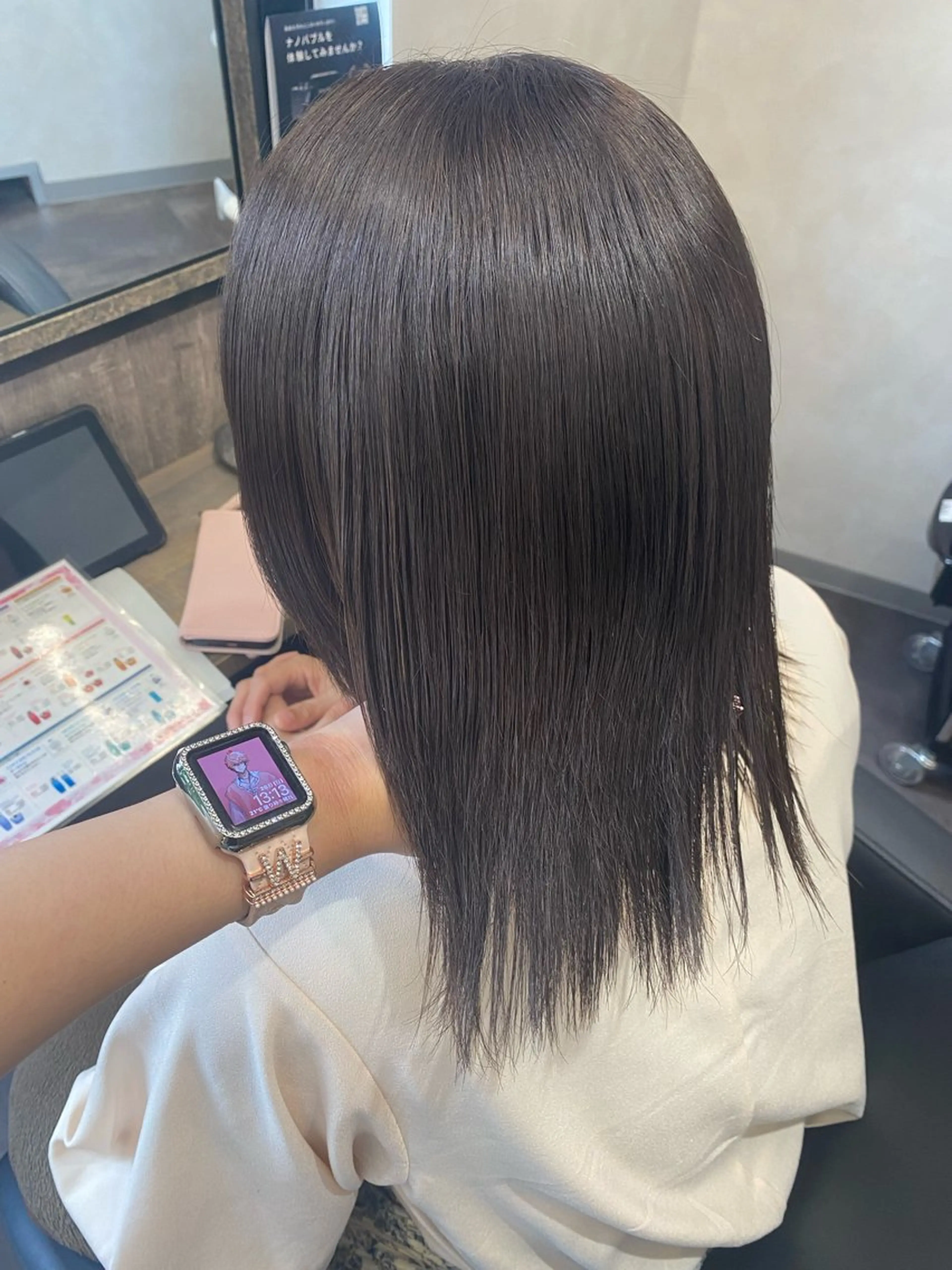 ミディアム トリートメント ヘアカラー ななみ/博多/ ブリーチ/髪質改善のヘアスタイル