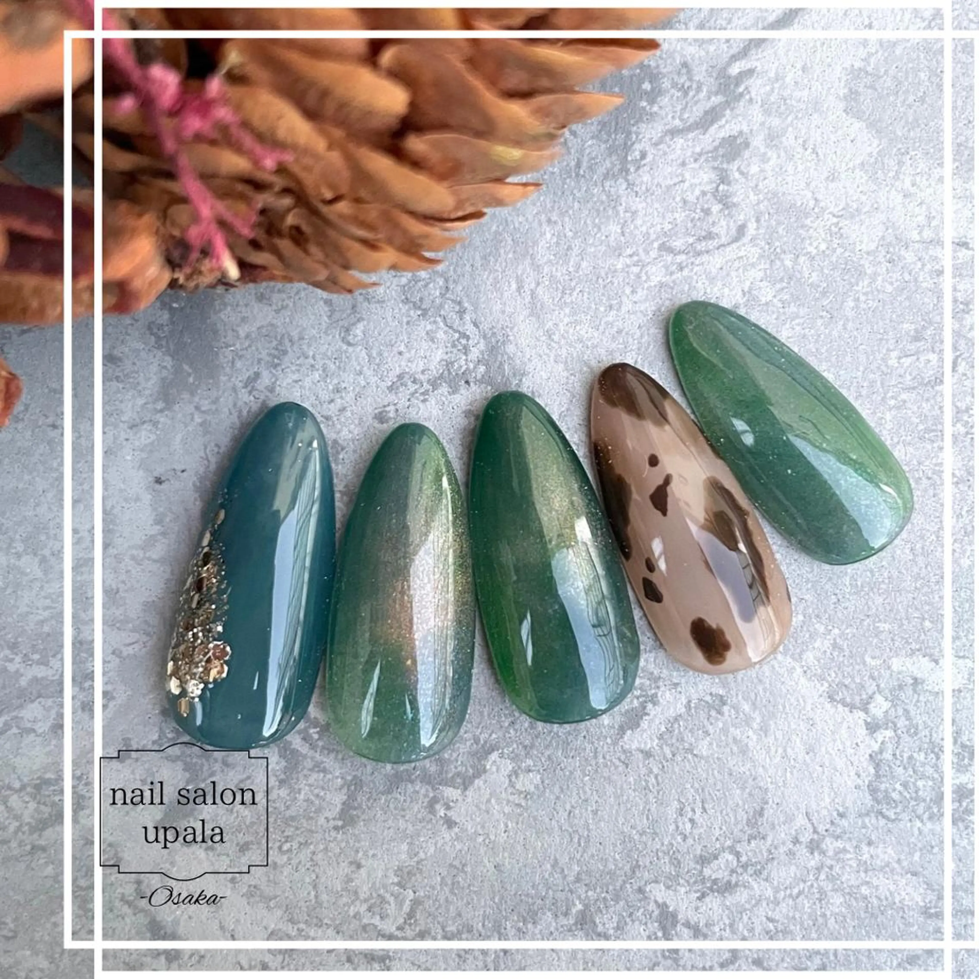 ネイル アニマル柄 フレンチネイル マグネットネイル マグネットフレンチ マットネイル ハンドネイル upala Mayukoのネイルデザイン