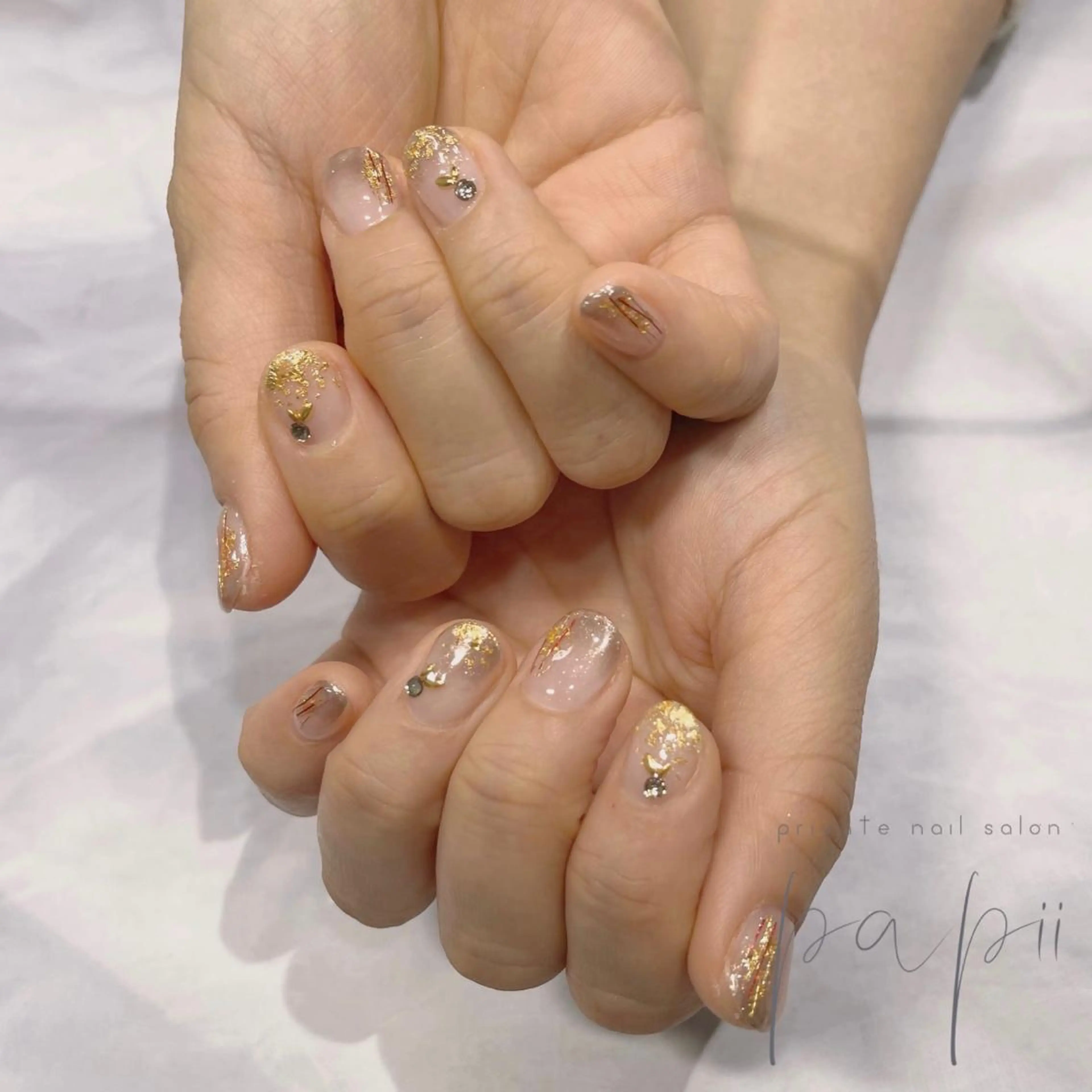 ネイル グラデーション ミラーネイル シンプルネイル ハンドネイル private nail salon papii所属・papii☆ kurodaのネイルデザイン
