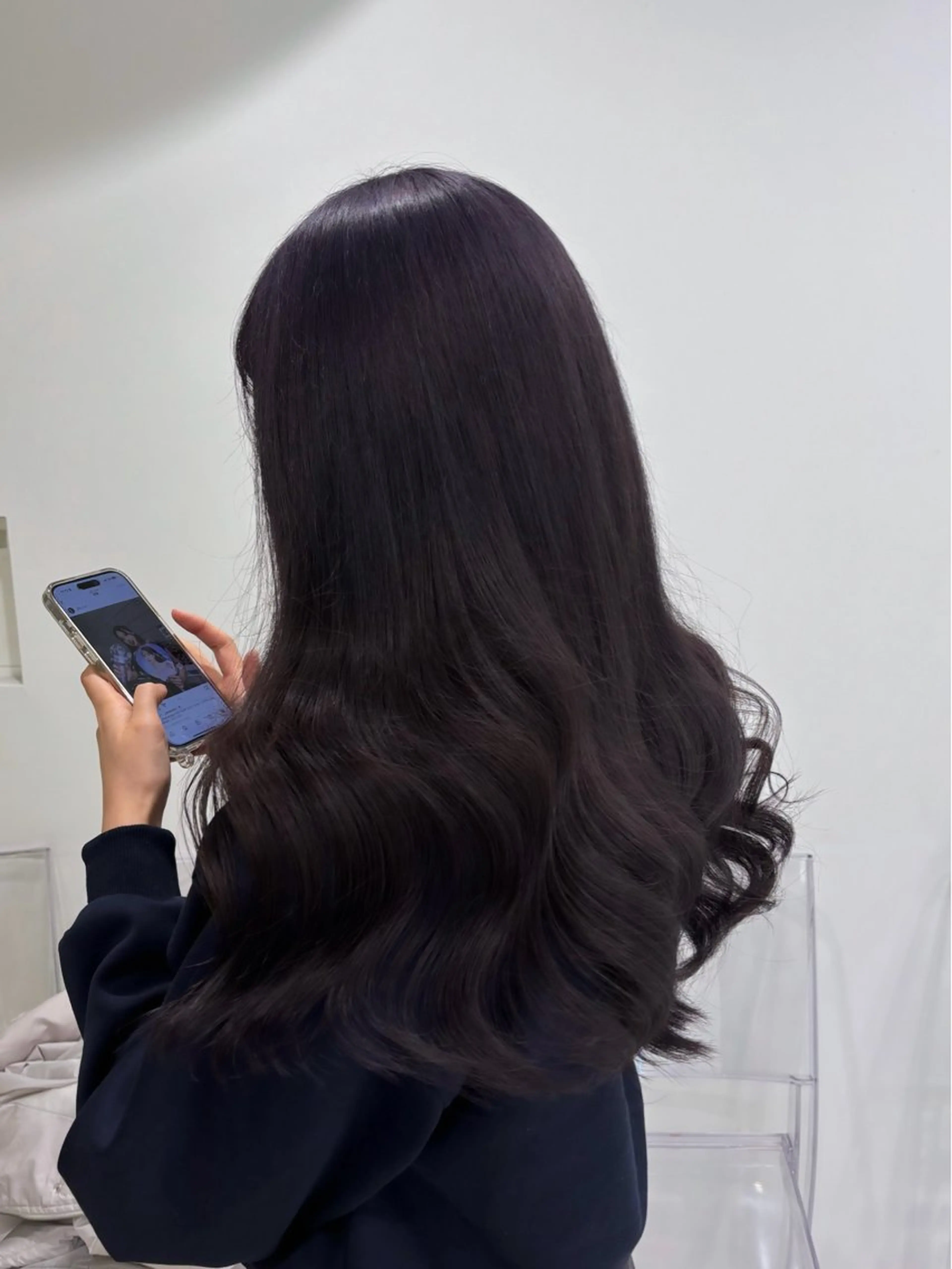 ミディアム カラー ヘアカラー トリートメント ヘッドスパ ヘアセット 🩵色落ち可愛い 寒色カラー🩵のヘアスタイル