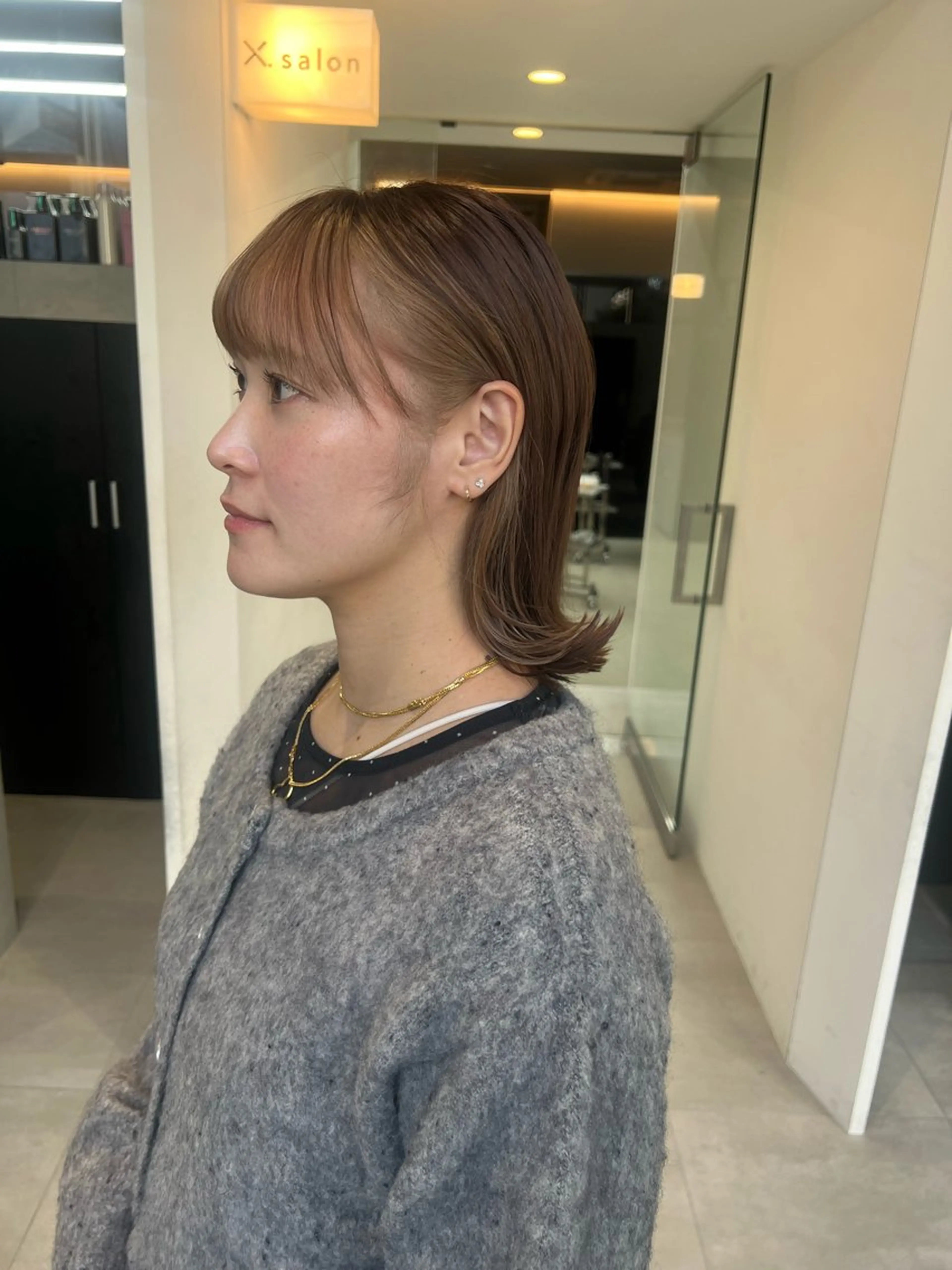 ショート カラー ベージュカラー ブラウンカラー インナーカラー ボブ 外ハネヘア カット ヘアカラー トリートメント 吉沢遣人/レイヤー 艶カラー/パーマのヘアスタイル