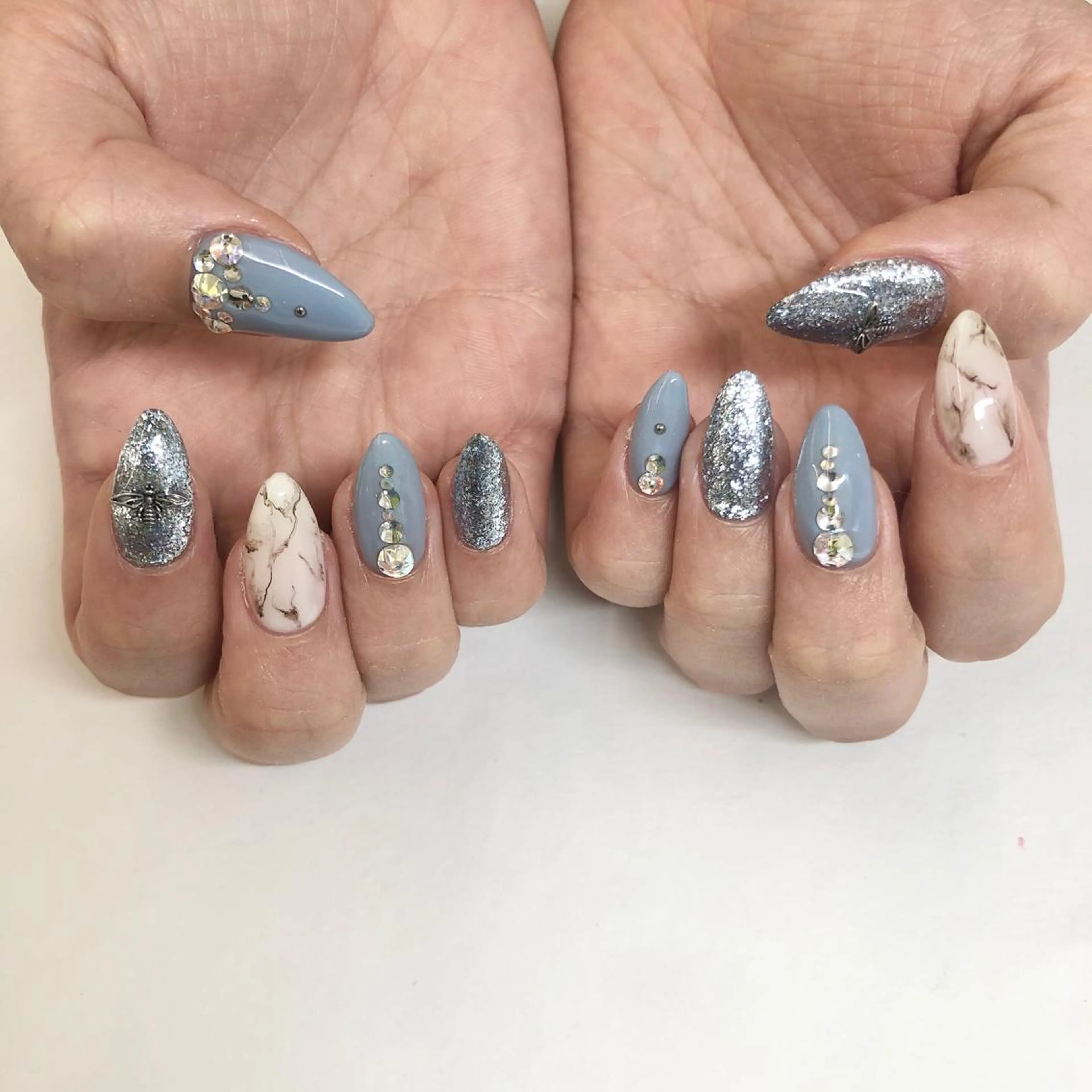 ネイル ブルー 🎀AYAKO 🎀中韓ネイルのネイルデザイン