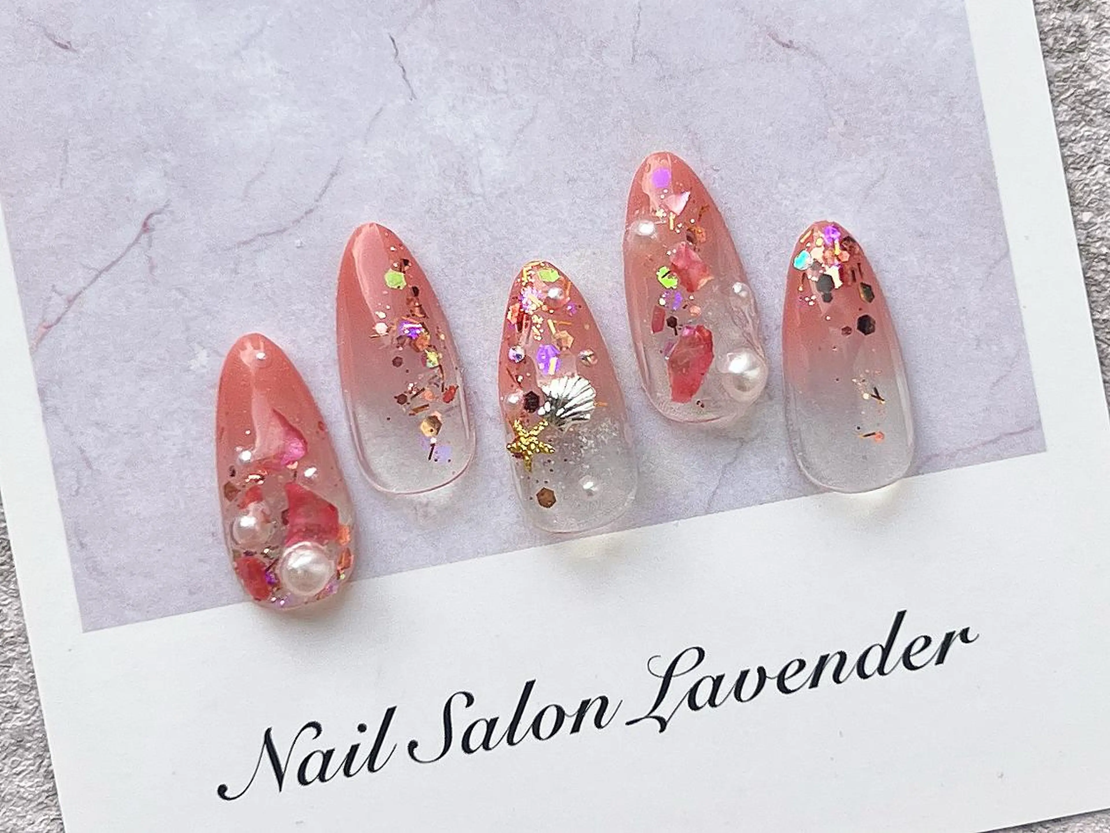 ネイル ハンドネイル 佐藤 ニーナ★ラベンダーのネイルデザイン