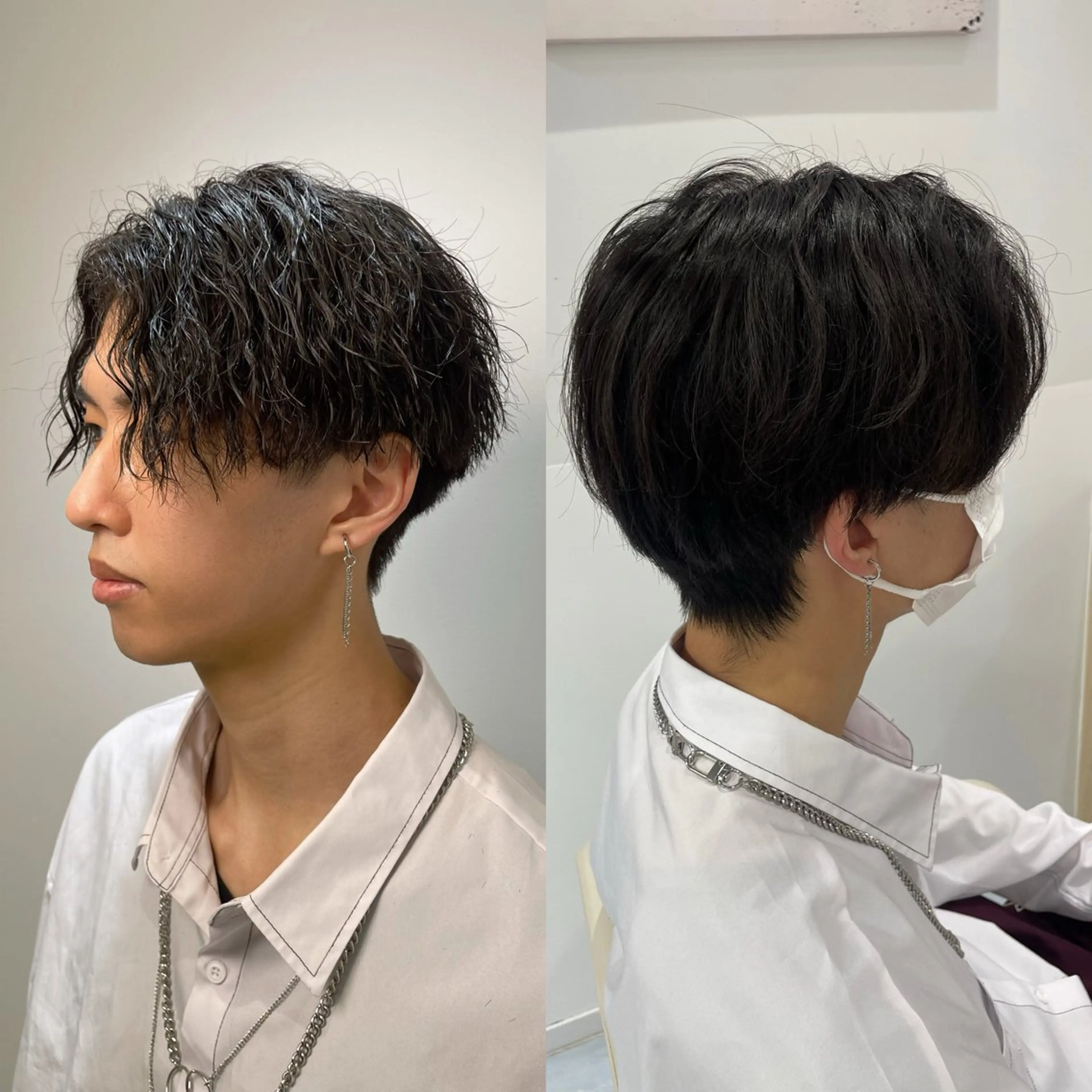 パーマ メンズ メンズパーマ プードルパーマ 波巻きパーマ ニュアンスパーマ プードルパーマ ダウンパーマ特化💎 ボブ・レイヤーりなのヘアスタイル