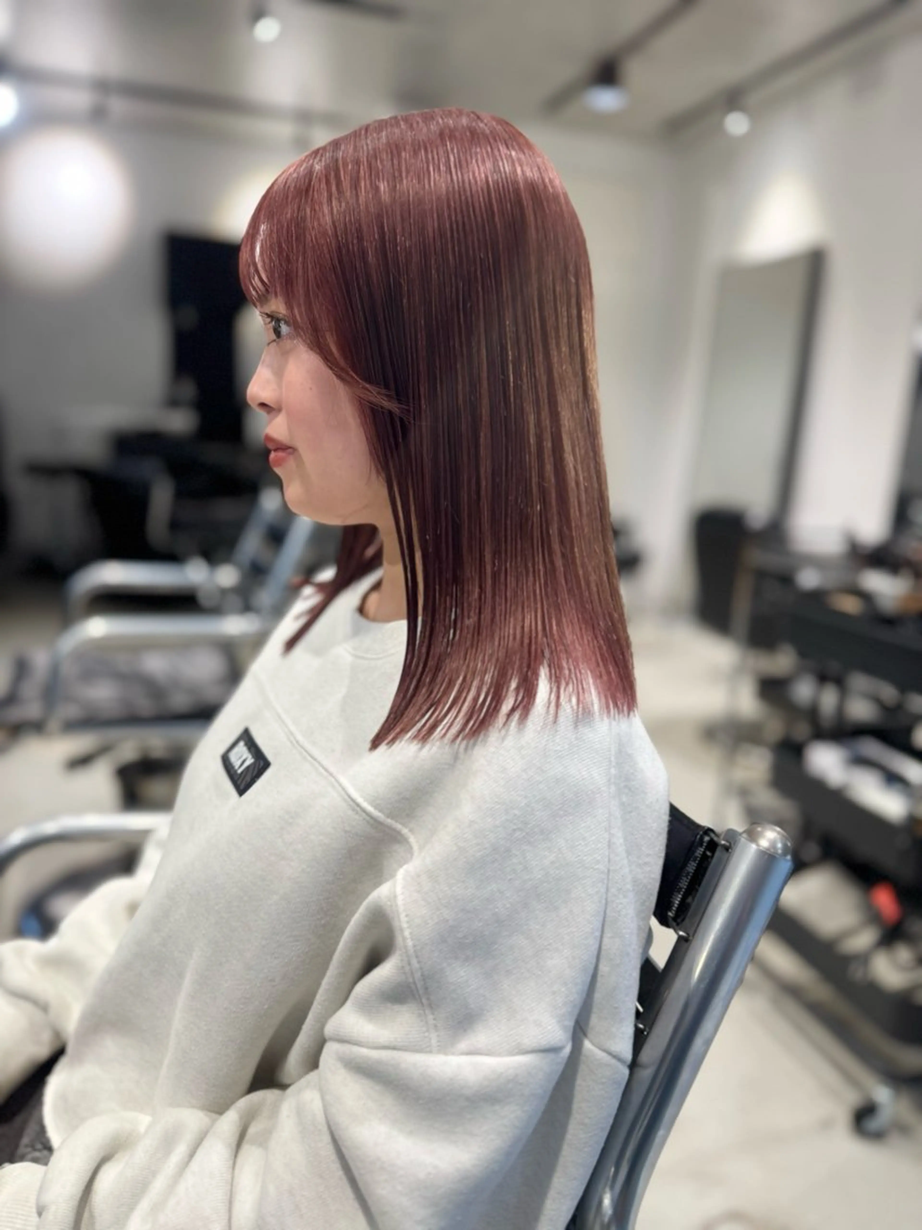 セミロング カラー パーマ ヘアアレンジ カット ヘアカラー トリートメント ヘアセット 透明感/オリーブ/ グレージュ/YUKAのヘアスタイル